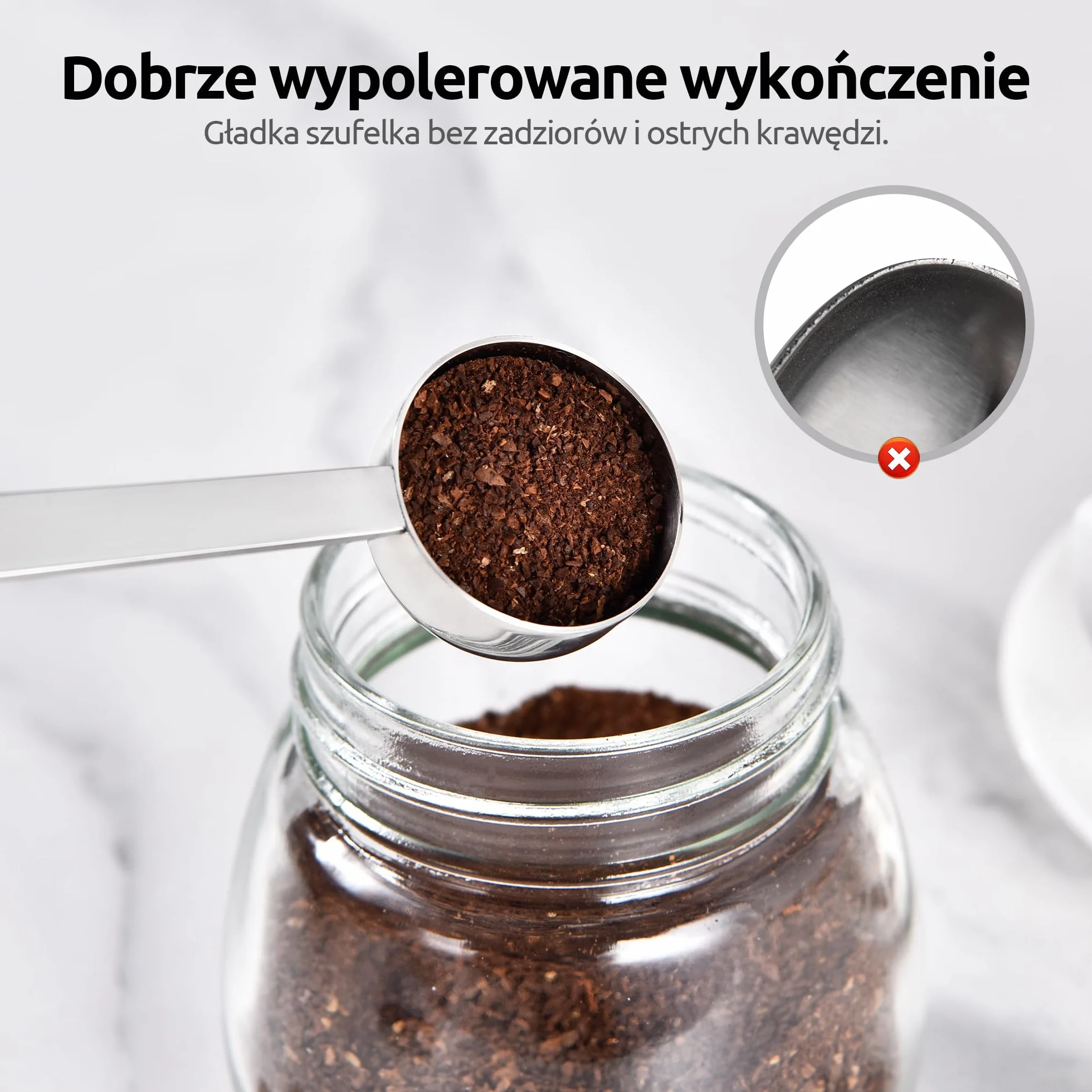U-Taste Łyżki miarowe ze stali nierdzewnej 18/8 17,4cm Zestaw 2 sztuk 15 i 30ml do kawy