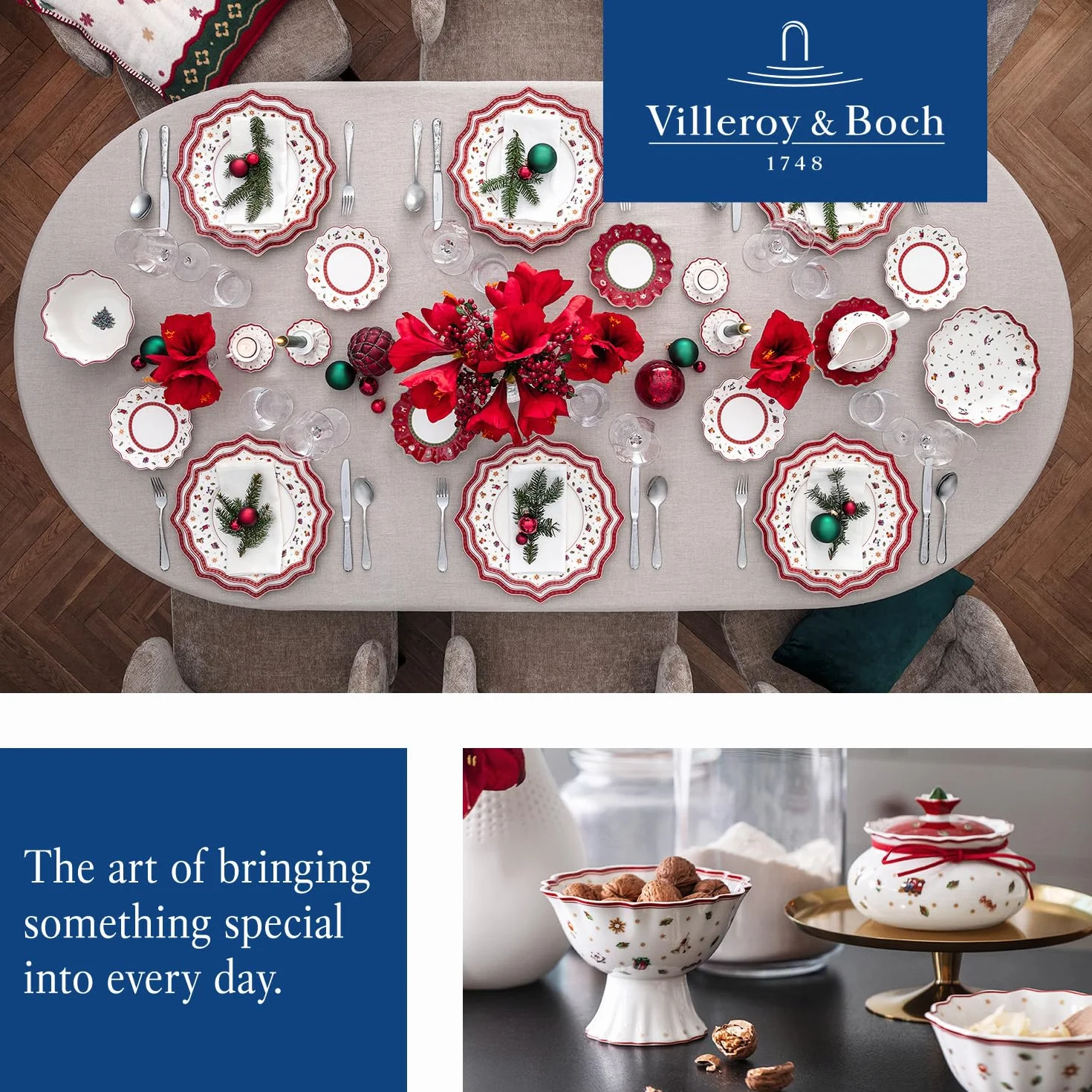 Villeroy & Boch – Toy's Delight kubek z uchem, kubek, filiżanka bożonarodzeniowa, filiżanka do kawy, kubek do gorących napojów, filiżanka na zimę, świąteczny kubek do kawy, porcelana