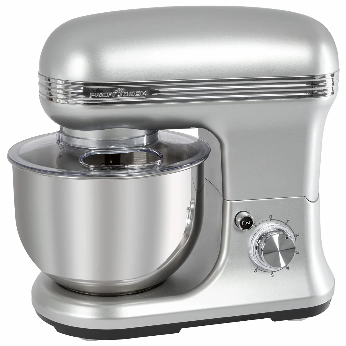 ProfiCook PC-KM 1222W Kneading Machine Set, Powerful 1200 Watt + Digital Kitchen Scale, 5.0 Litre Stainless Steel Bowl for Max 2.5-3 kg Dough Preparation, Kitchen Scales Measuring Range up to 5000 g