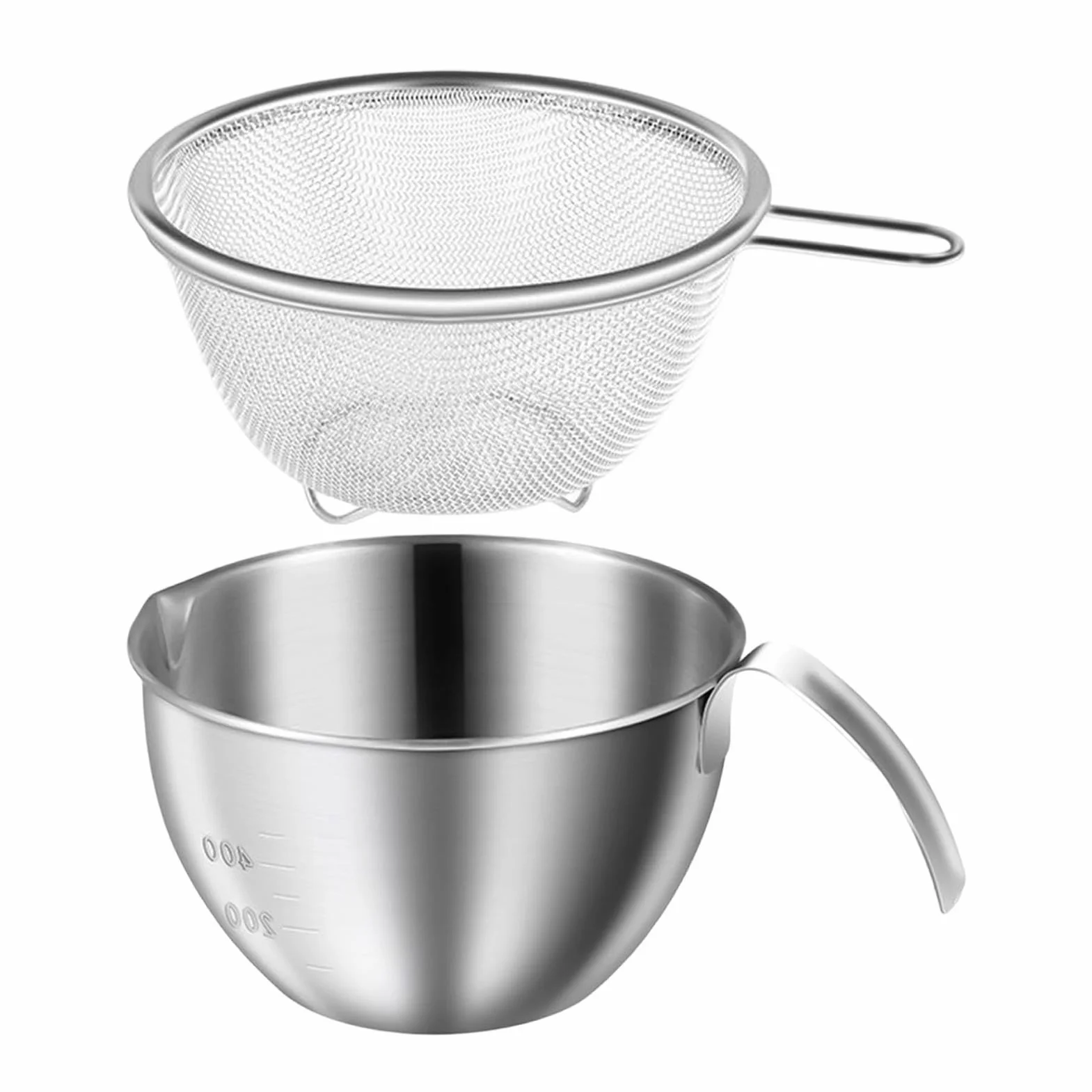 Mixing Bowl Set, Stainless Steel Colander, Draining Basket Bowl, Handle Strainer Bowls, Kitchen Prep Mixing Bowls, Food Washing Tool