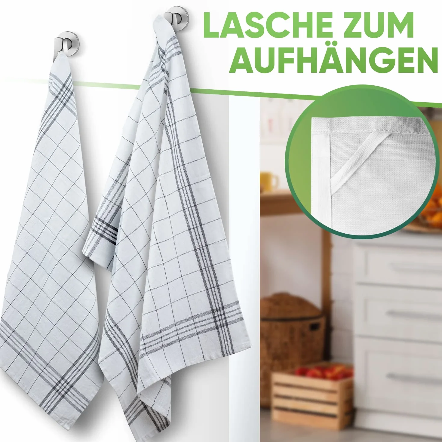 Loco Bird bawełniane ręczniki kuchenne 50 x 70 cm szare - 10-częściowy zestaw - ręczniki kuchenne premium - 100% bawełna - szary