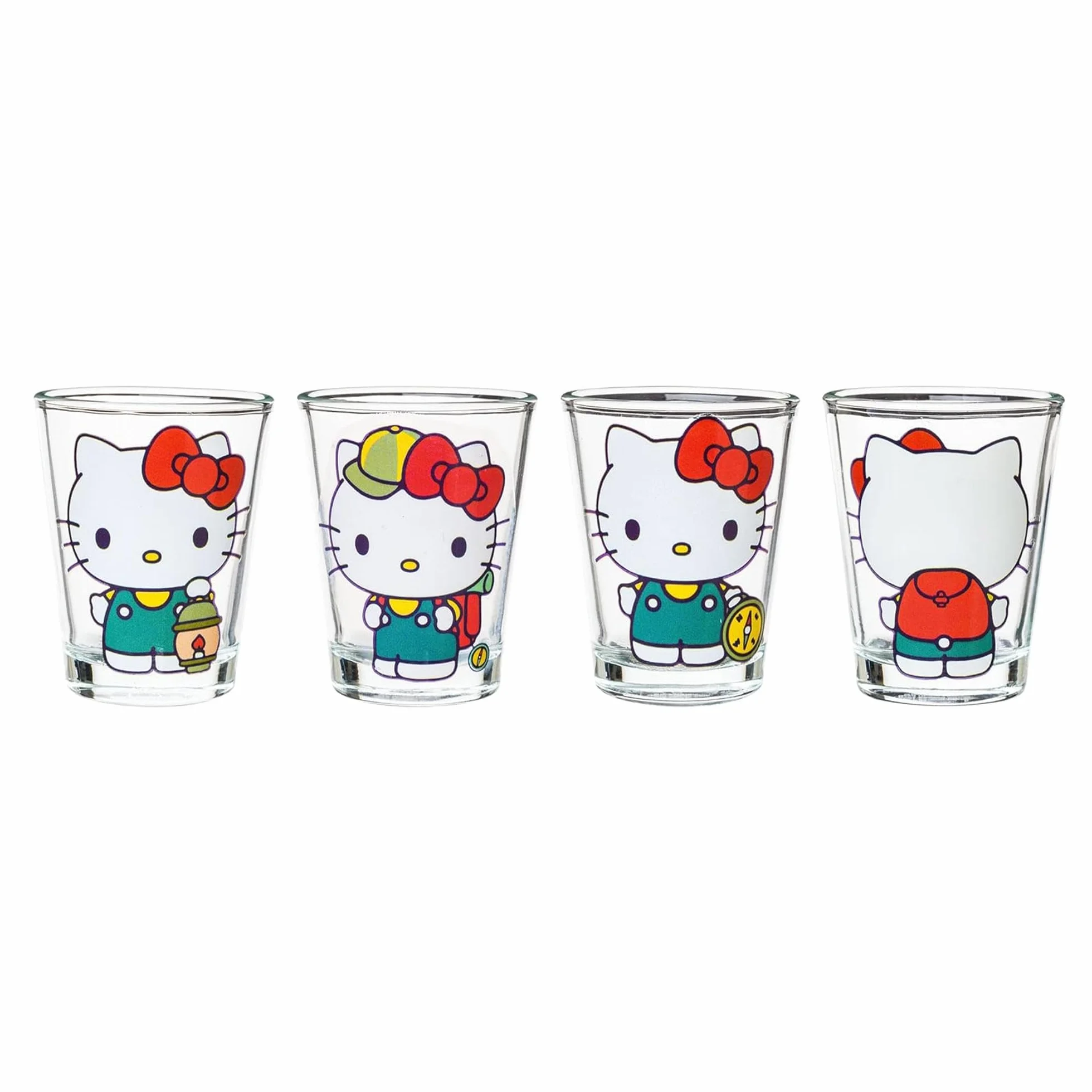 Silver Buffalo Sanrio Hello Kitty Camping 4-pak mini szklany zestaw 42,5 g