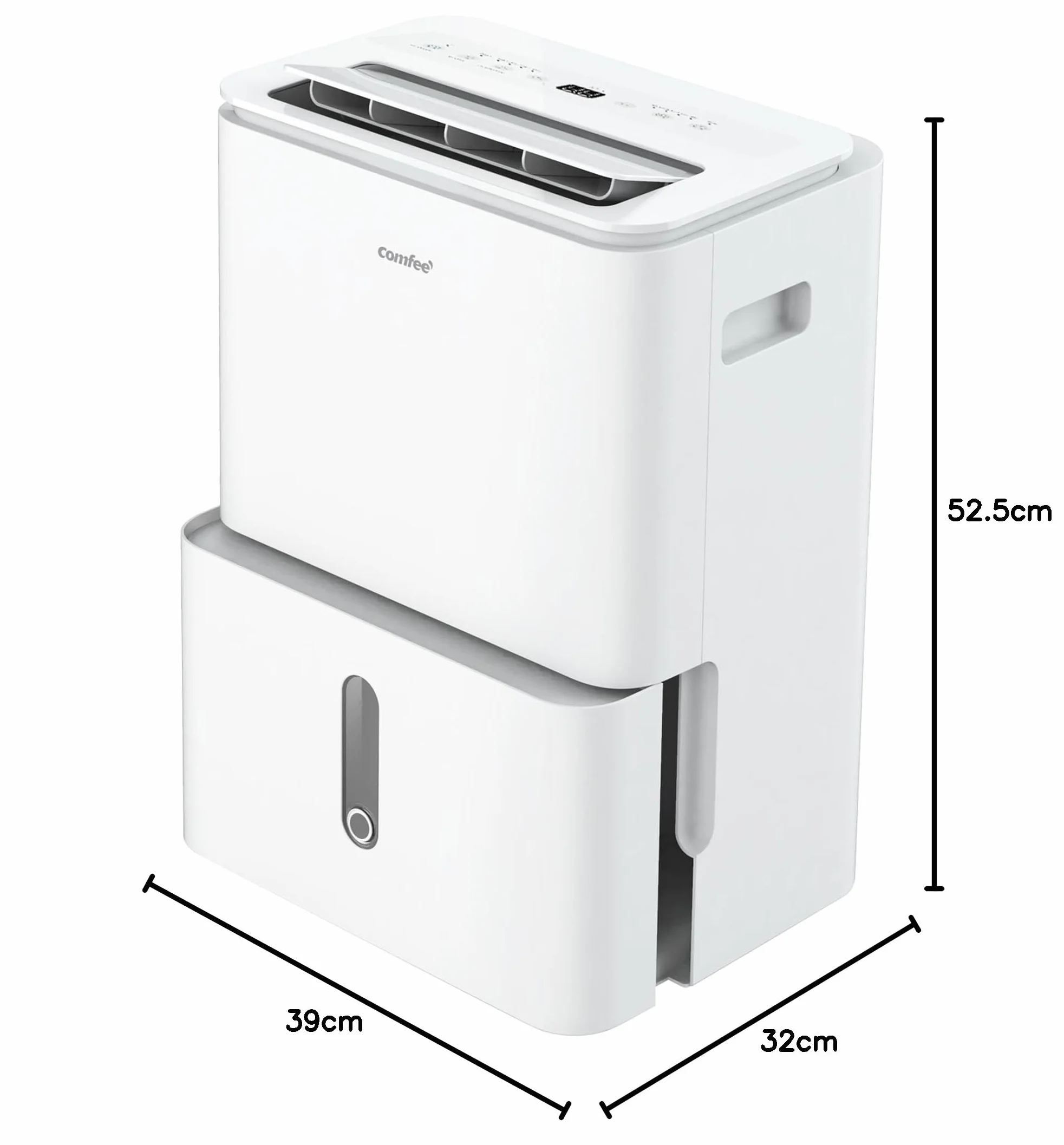 COMFEE Osuszacz powietrza Easy Dry 20 l/dzień, 4 tryby, nawilżacz powietrza podłączony, zbiornik 3 l, suszarka bębnowa, funkcja Swing, do pomieszczeń o powierzchni 40 ㎡/100 m³