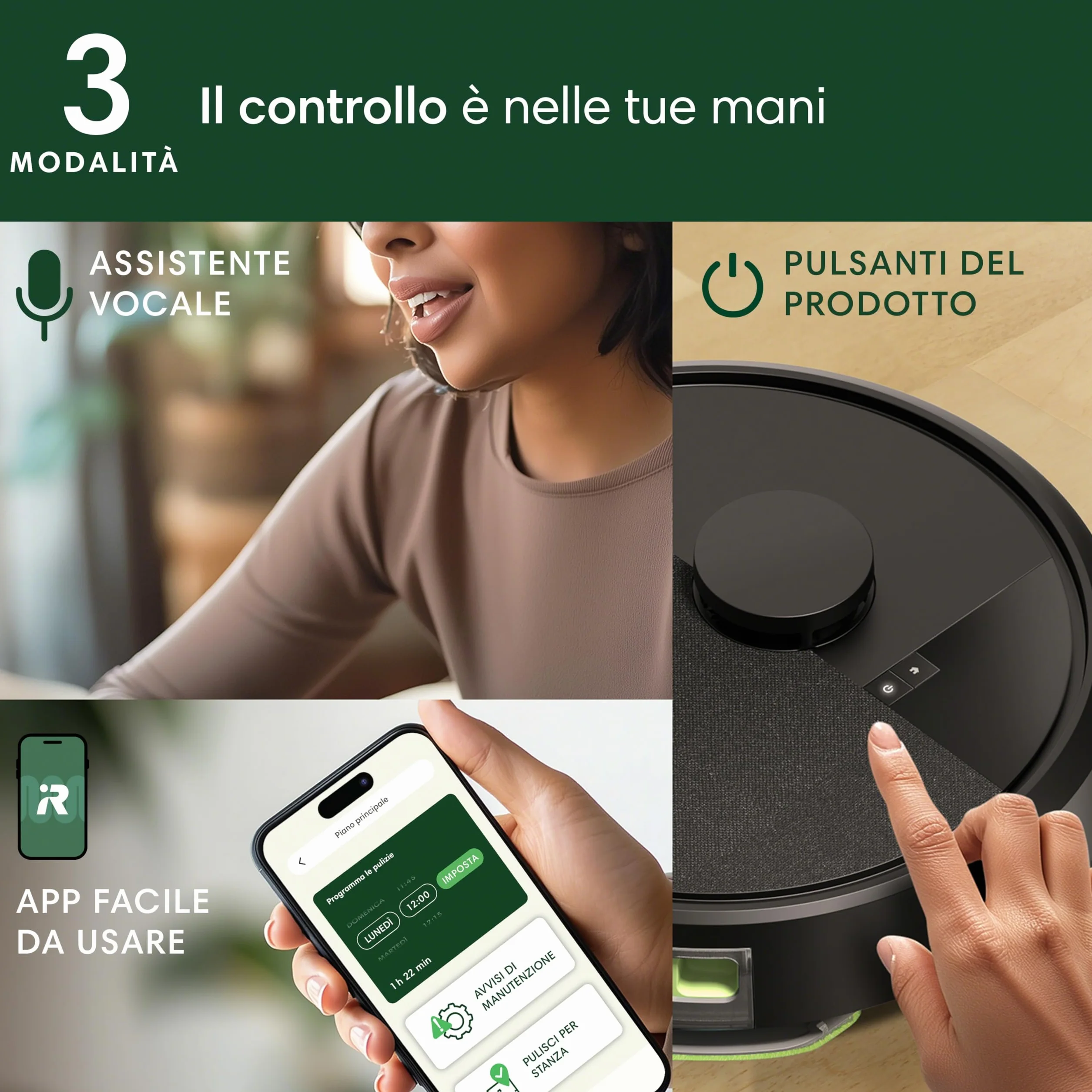 iRobot Roomba 105 Combo+AutoEmpty Dock, robot odkurzający 2 w 1, odkurzanie 7KPa, nawigacja LiDAR - wykrywanie dywanów, strefy czyszczenia i unikania - 4 poziomy ssania - czarny
