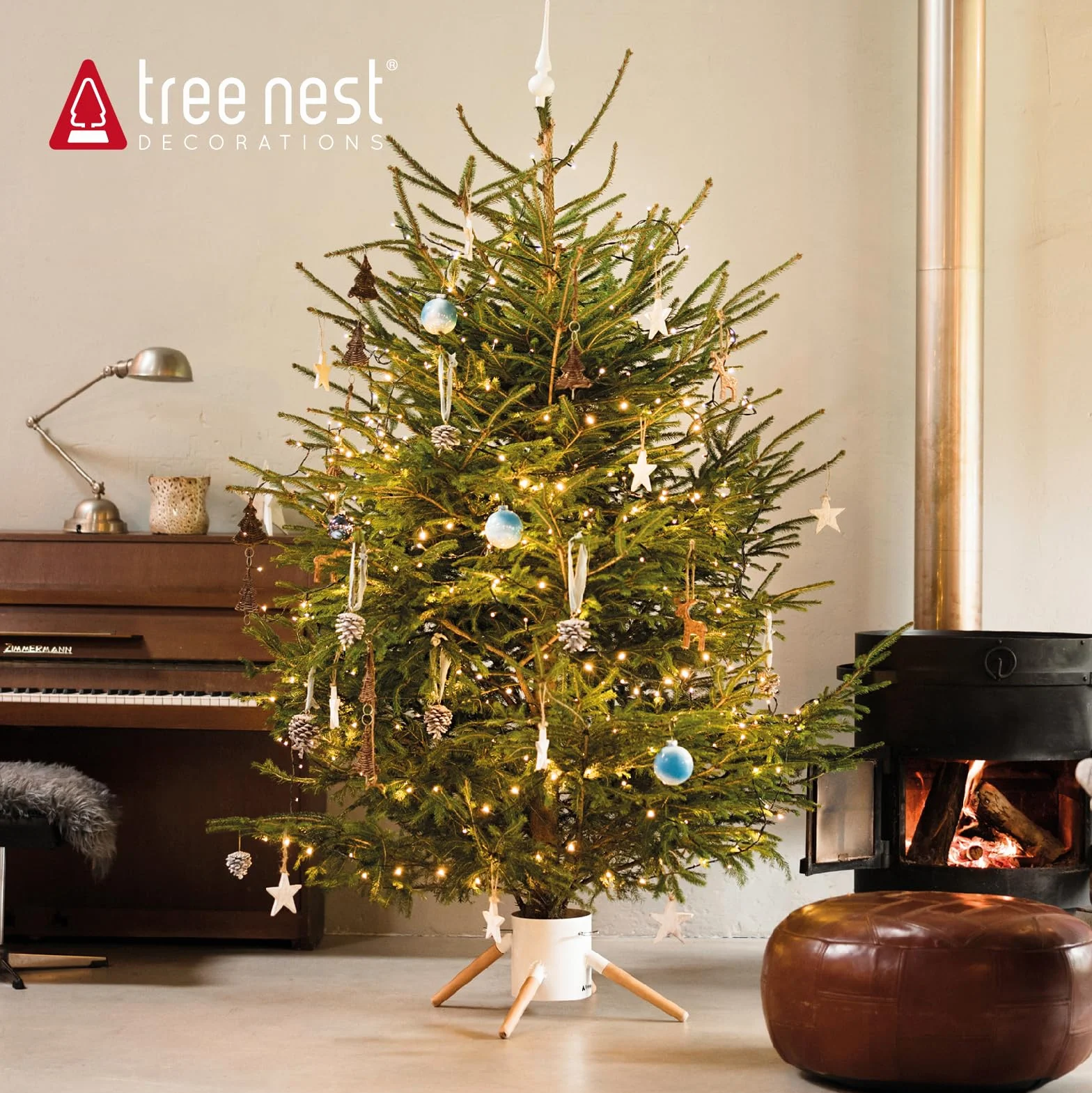 Tree Nest stojak na choinkę M biały