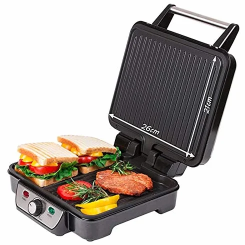 TZS First Austria Elektryczny grill stołowy, toster, 1800 W, otwierany pod kątem 180°, regulacja temperatury, regulowany termostat, toster z lampkami grzewczymi