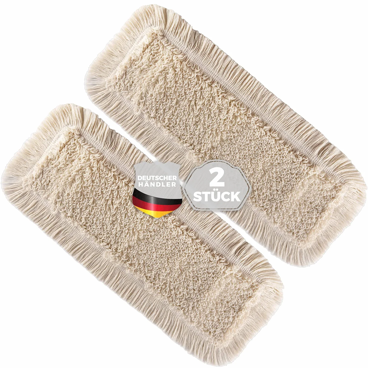 2 x mop 40 cm – pokrowiec na mopa do podłogi z prawdziwego drewna do pielęgnacji suchej i mokrej podłogi