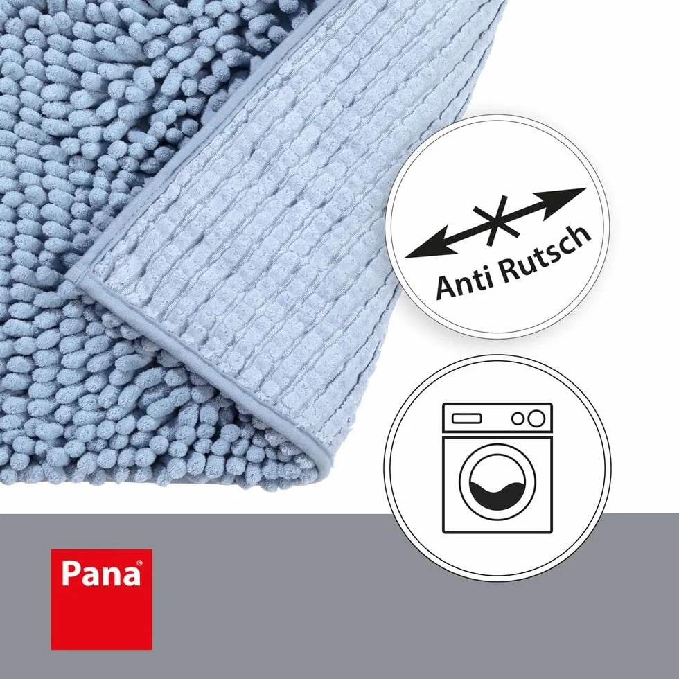 PANA® Premium szenilowa mata łazienkowa okrągła (Ø 56 cm) • okrągły dywanik łazienkowy z wyjątkowo miękkich włókien • chłonny i nadający się do prania • dywanik prysznicowy, dywanik łazienkowy, kolor: