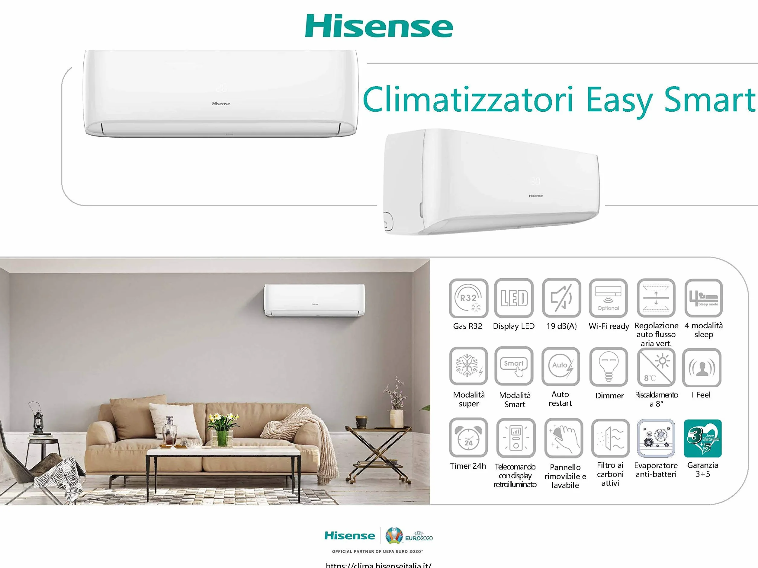 Klimatyzacja Hisense Easy smart 9000 Btu A++ R32 CA25YR03G WIFI Ready