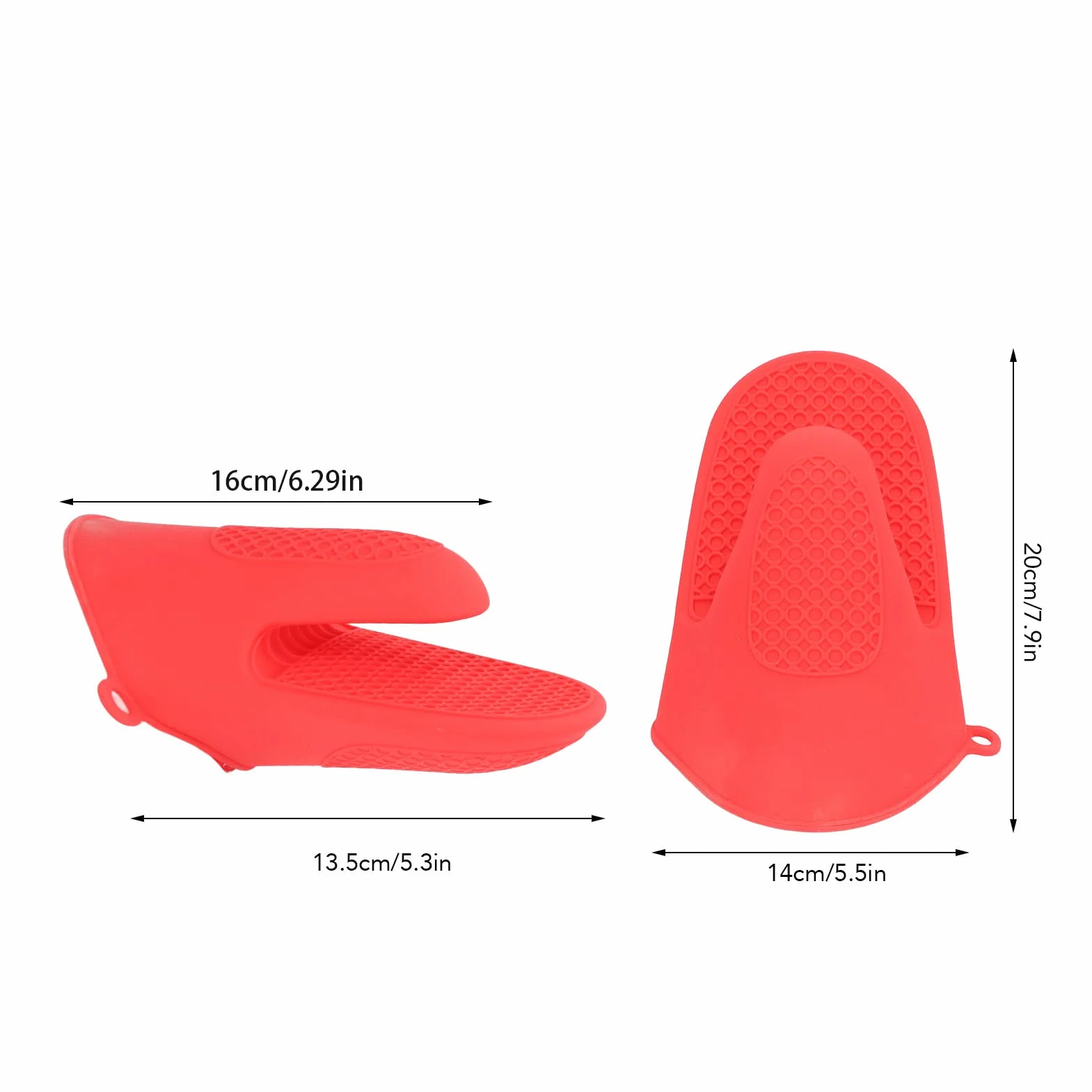 Silikonowe Rękawice Kuchenne Gotowanie Pinch Mitts Silikonowe 2 szt. Rękawice Kuchenne Silikonowe Zagęszczone Przeciw Poparzeniom Gotowanie Pinch Mitts do Kuchni (Czerwony)