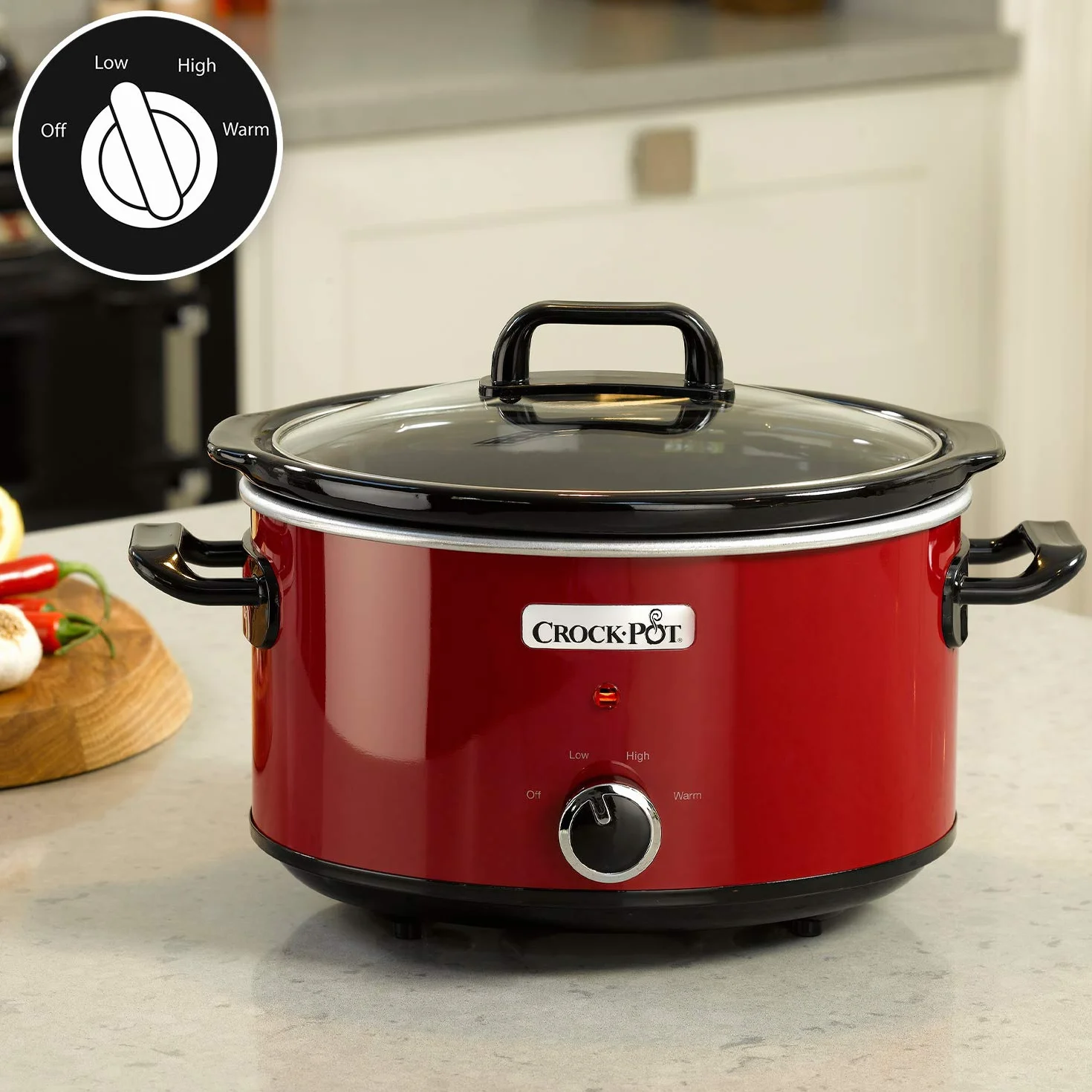 Crock-Pot Wolnowar, Czerwony, 3,5 L