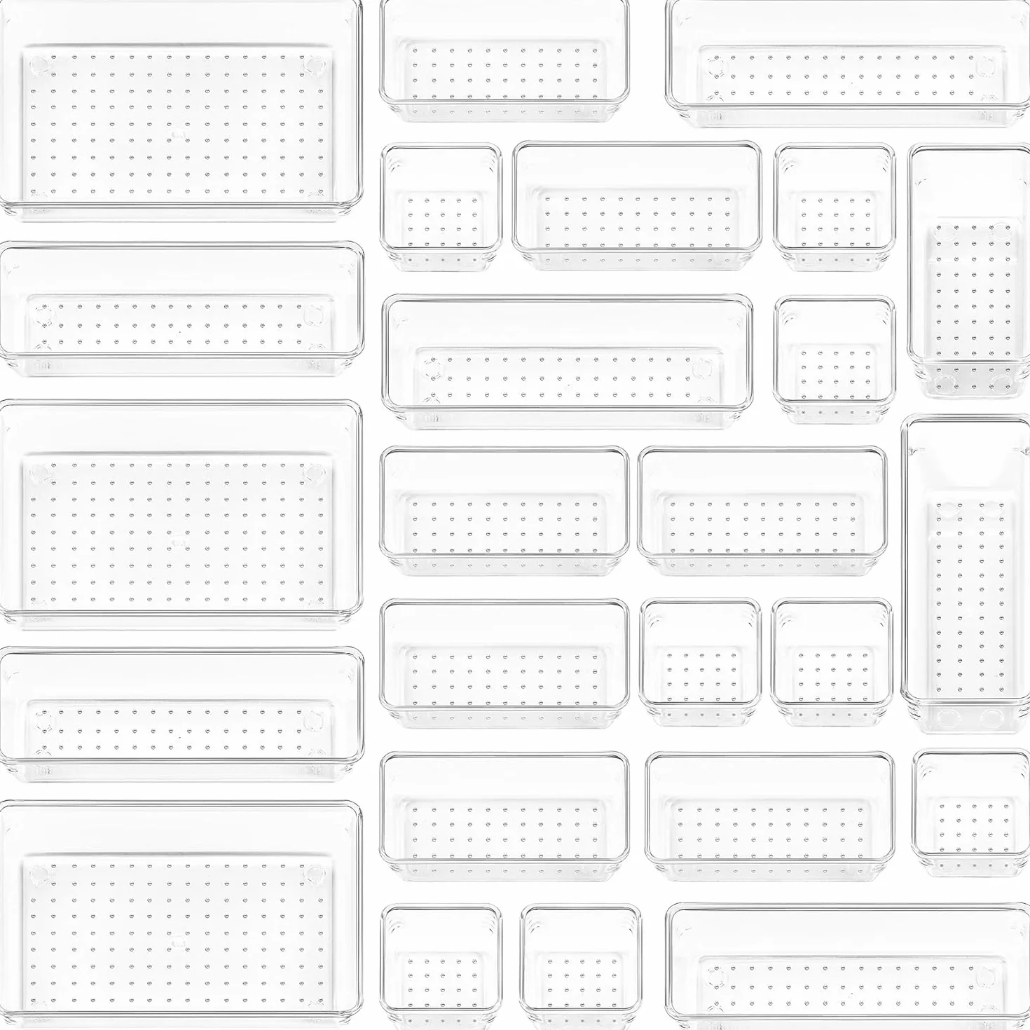 Vtopmart organizer szuflad 25 sztuk 4 rozmiary przezroczysty plastik
