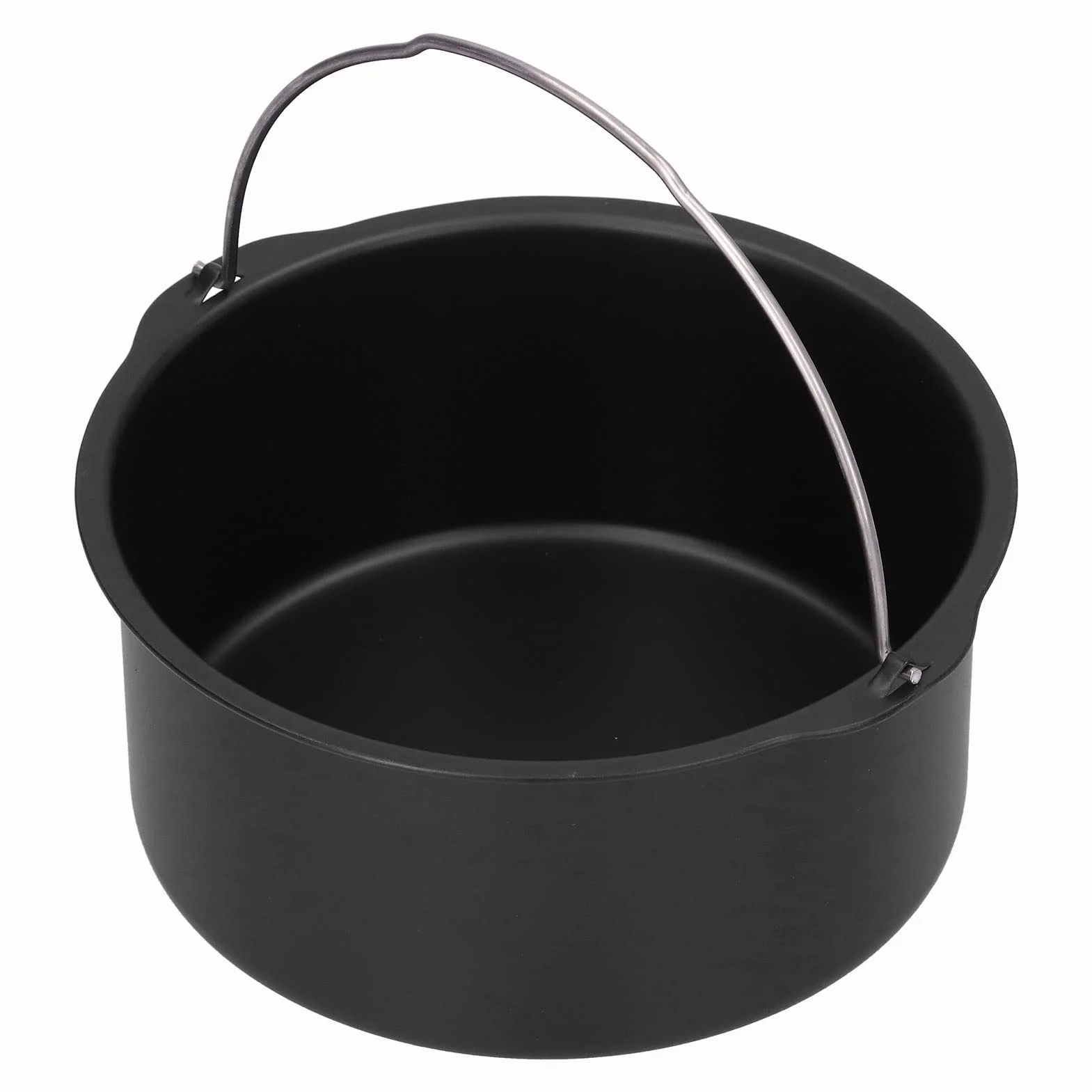 Beczka na ciasto, stal węglowa, nieprzywierająca, okrągła, nie-warstwowa, patelnie, chleb, ciasto, elektryczne akcesoria do smażenia, 20,3 cm, głęboki kosz na części i akcesoria, z uchwytem do