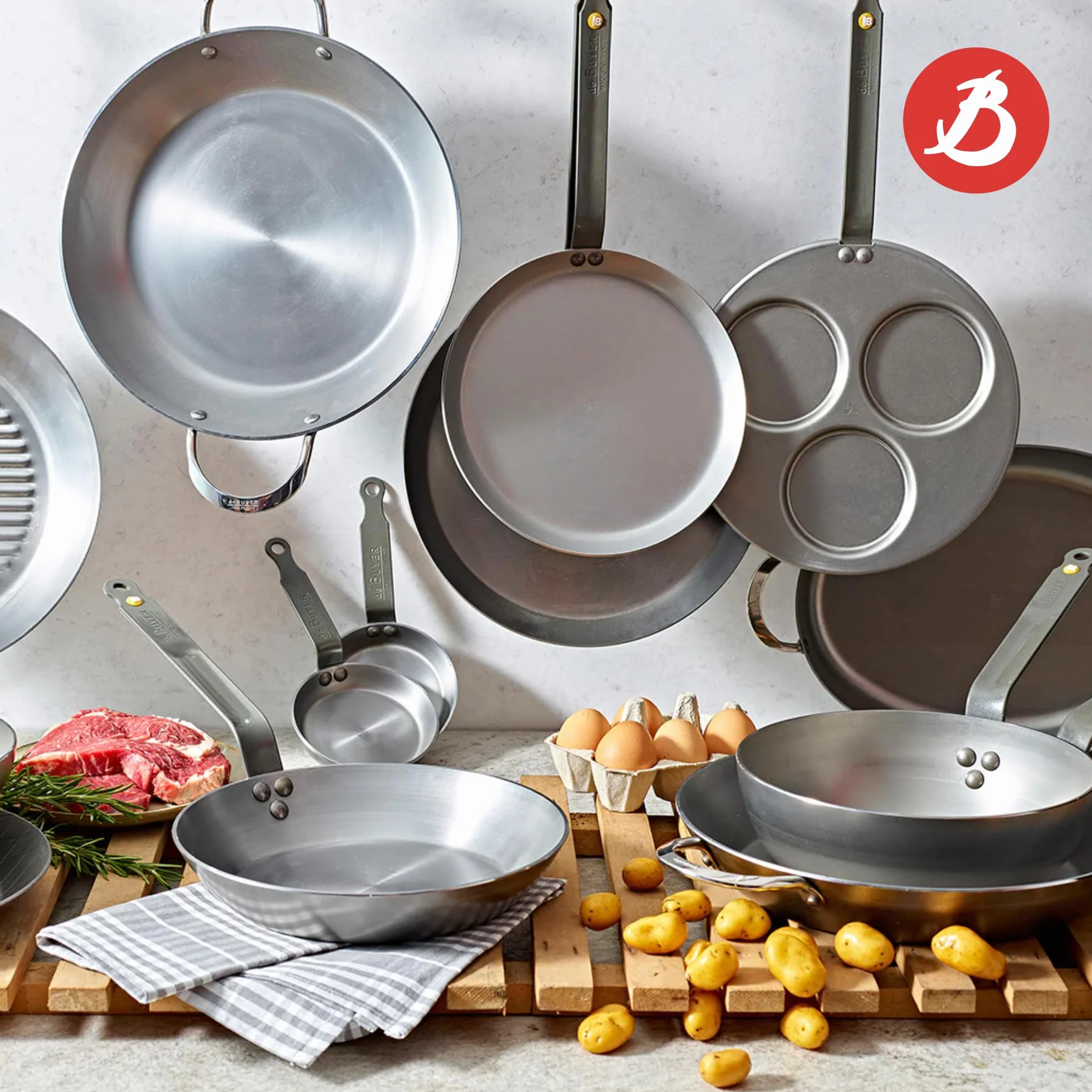 de Buyer Patelnia do naleśników MINERAL B ze stali żelaznej 26 cm