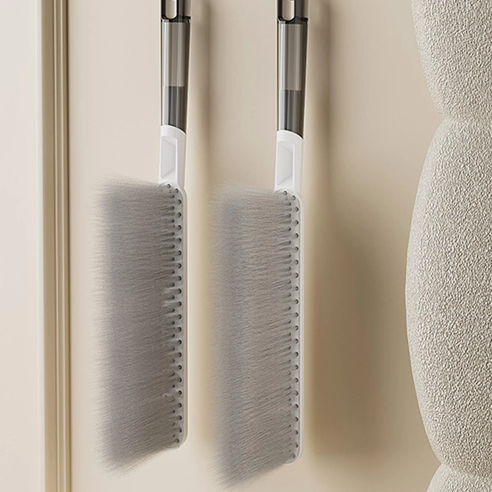 Bed Cleaning Brush, Soft Bristle Hand Broom Household Cleaner, 14.2x1.2x3.5 inches Compact Counter Duster Brush for Sofas, Bed Sheets, Carpets, Clothes and Car Interior