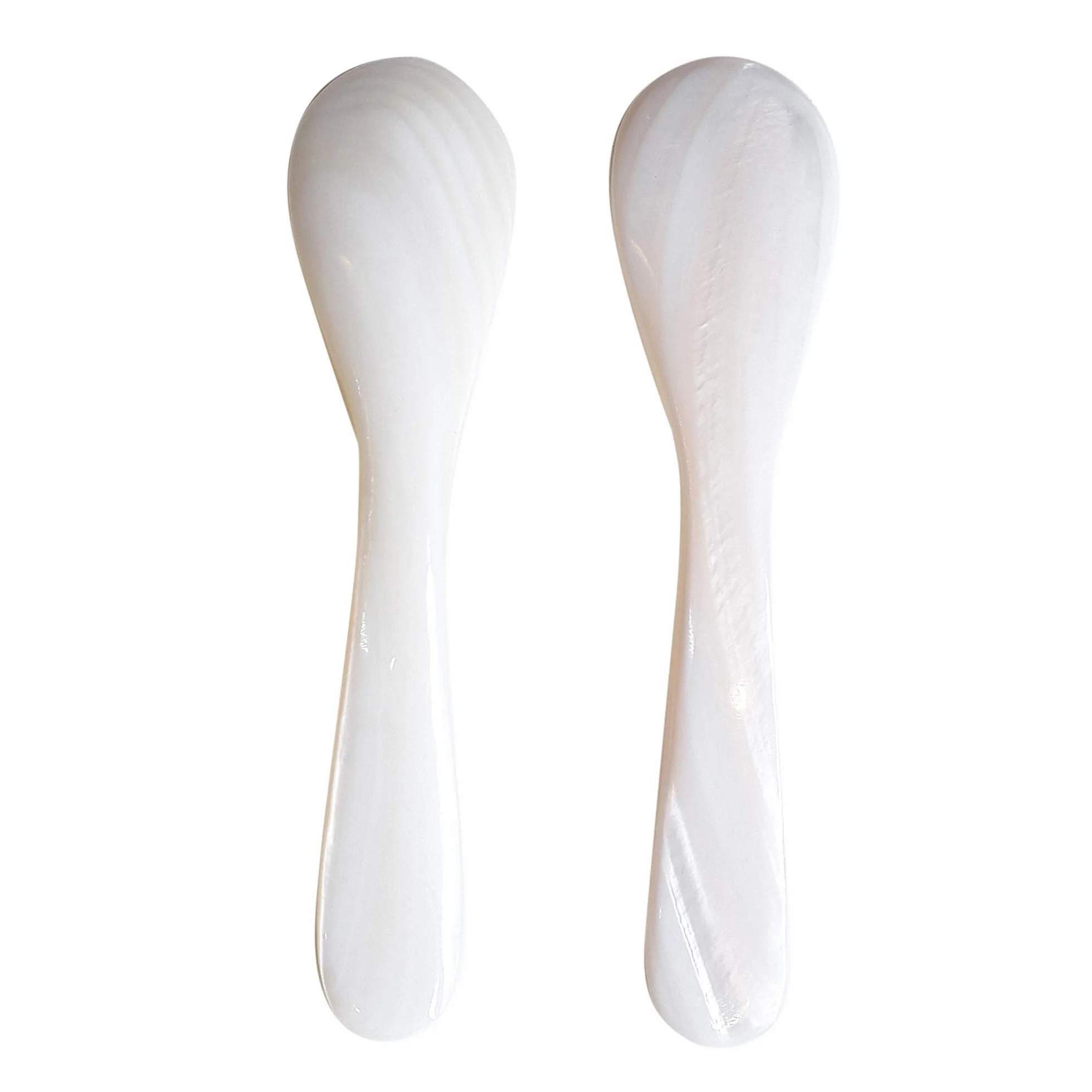 Marycrafts Zestaw 2 łyżek z masy perłowej łyżka do kawioru łyżki do jajek Caviar Spoons ręczne wykonanie