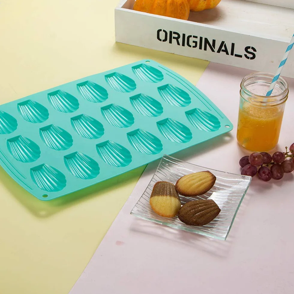 webake Madeleine silikonowe formy do pieczenia, z powłoką zapobiegającą przywieraniu, 18 zagłębień