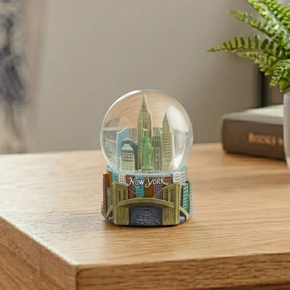 Skyline New York City Snow Globe Souvenir, 3,5 cala wysokości, 65 mm