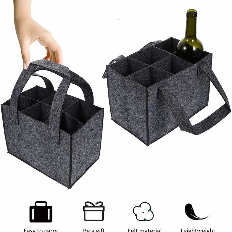 PIQIUQIU Uchwyt na butelkę torba 6 butelek 24 x 18 x 16 cm