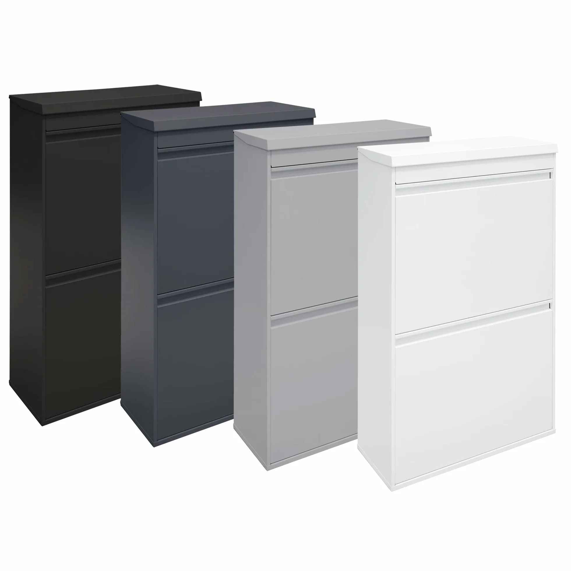 ARREGUI Top CR621-B system segregacji śmieci ze stali z pudełkiem do przechowywania z pokrywką | 4 przegródki do kuchni | 4 pojemniki na śmieci | wyjmowany kosz wewnętrzny z uchwytem | 4 x 17 l (68 l)