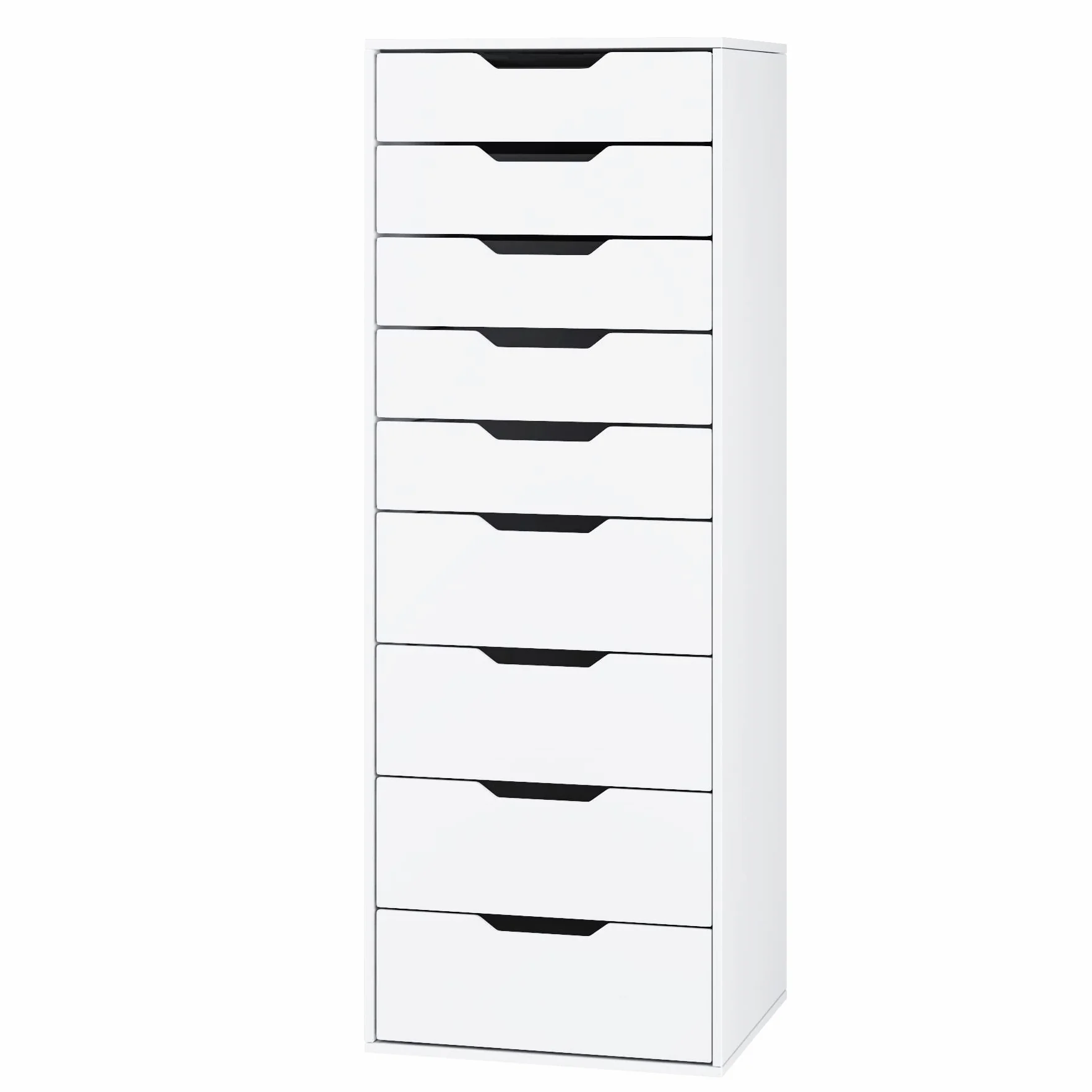 FOREHILL Komoda do sypialni wysoka z 9 szufladami 124,5 cm biała
