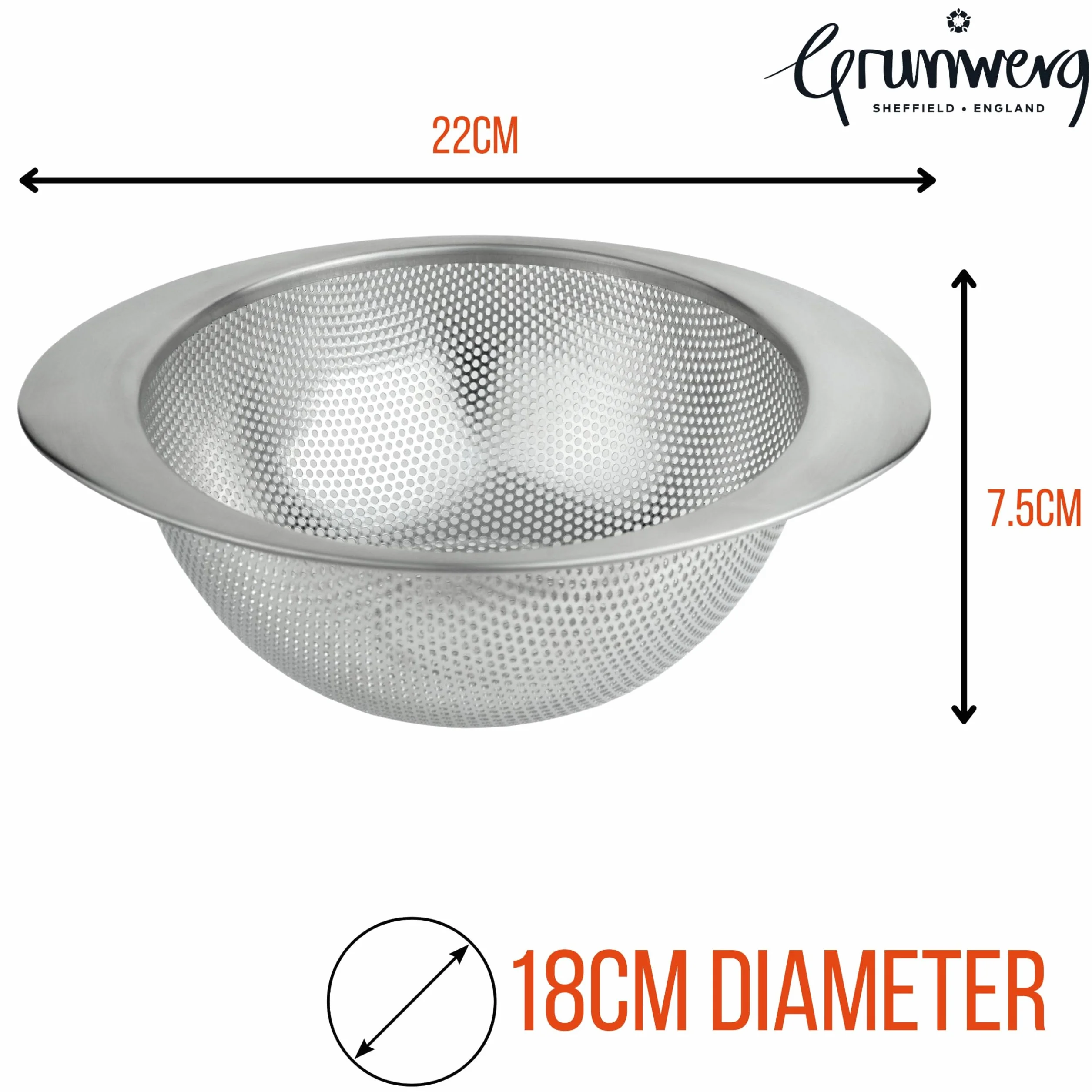 Grunwerg Durszlak stal nierdzewna 18/10 średnica 18 cm