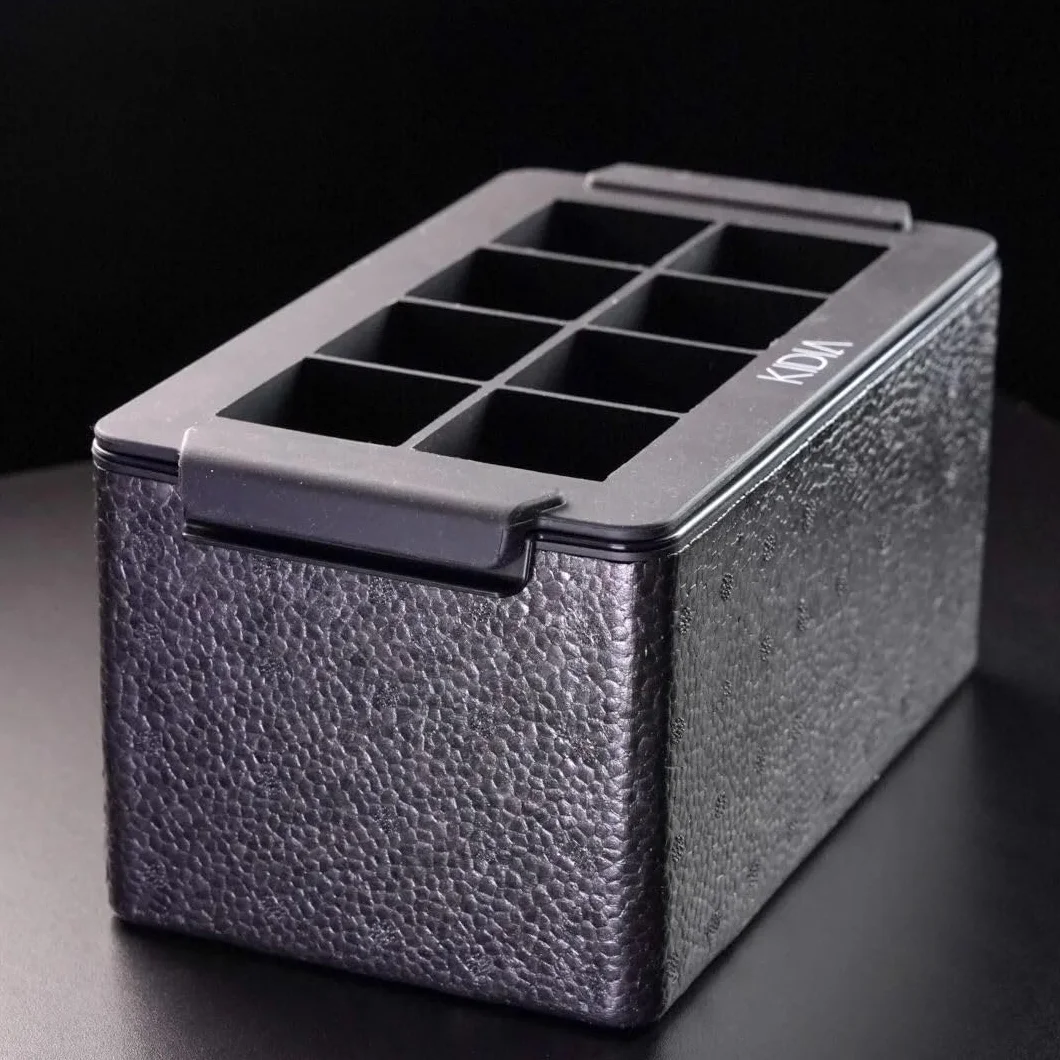 Kidia Ice Clear Cube Maker – Przezroczyste Kostki Lodu 8× 5x5x5 cm – Zamrażanie Kierunkowe, Silikon Spożywczy, Izolowany Pojemnik