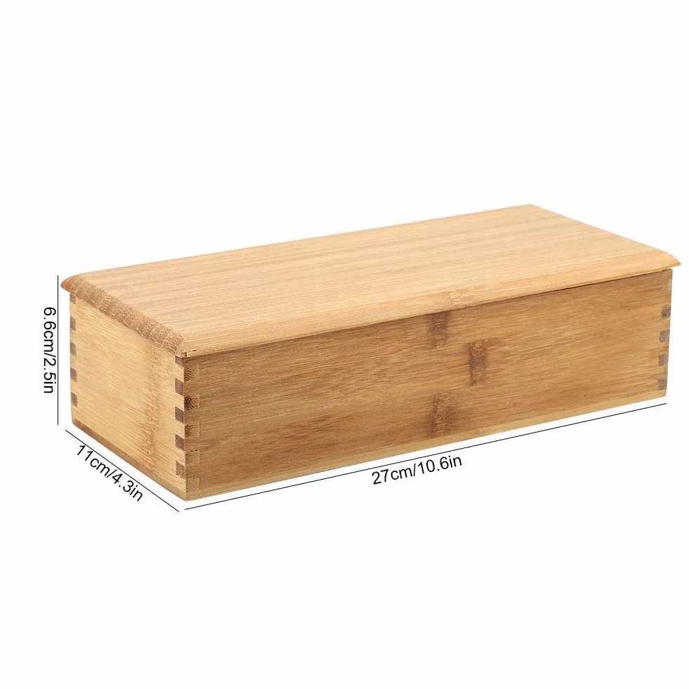 Drewniane Pudełko na Sztućce z Organizerem 10,6 x 4,3 x 2,5 Cala
