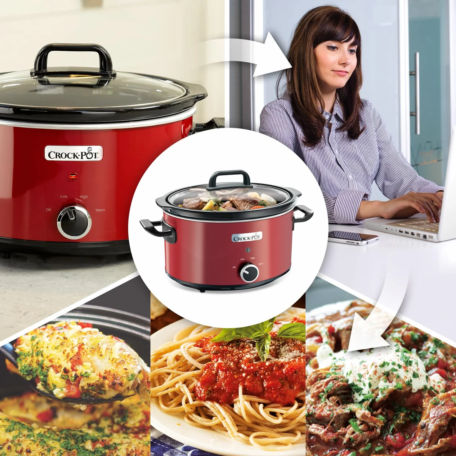 Crock-Pot Wolnowar, Czerwony, 3,5 L