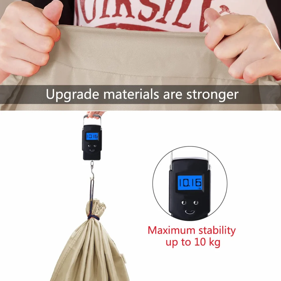 2 duże worki na pranie ze sznurkiem, worek do prania 120 l, składana torba na ubrania, koc do prania, trwała materiałowa torba do przechowywania w akademiku, hotelu, domu, 61 x 92 cm, khaki