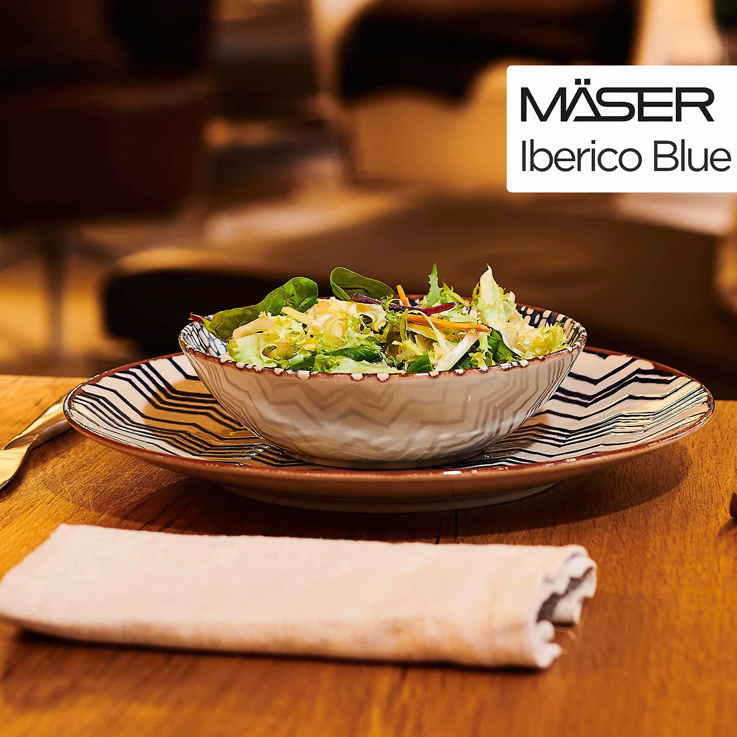 MÄSER Iberico Blue 5-częściowy zestaw misek w stylu mauretańskim, kamionka