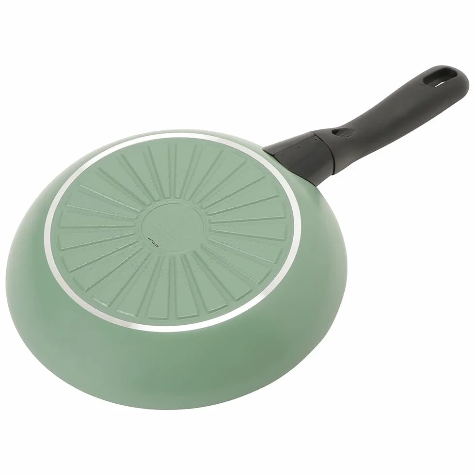 BALLARINI Patelnia Padella Caprera, 24 cm, aluminiowa, nadaje się do płyt indukcyjnych, ceramiczna powłoka nieprzywierająca, Made in Italy, zielona