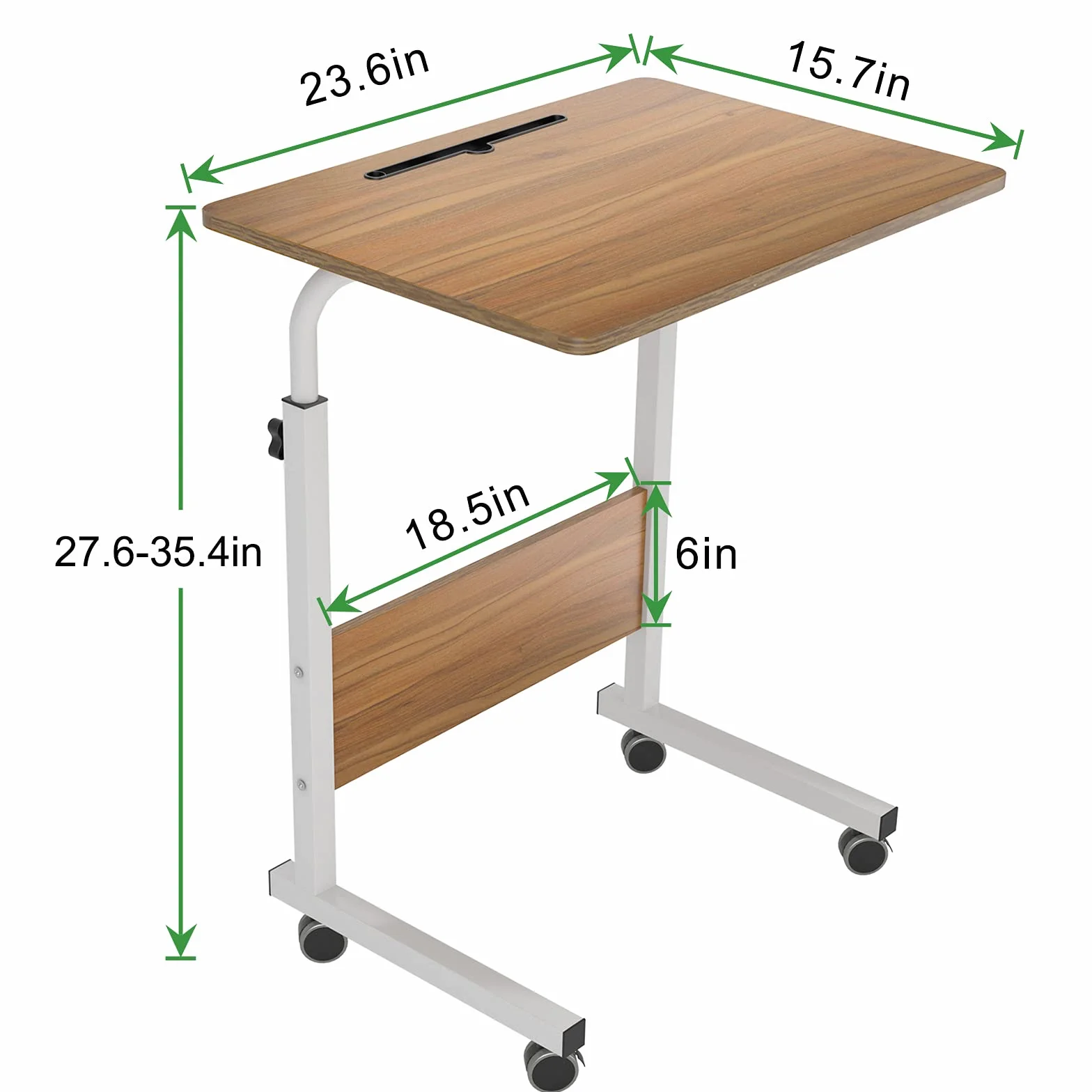 sogesfurniture Stolik pod laptopa z regulacją wysokości, komputer z miejscem na tablet, 60 x 40 cm, pielęgnacji, pomocniczy na kółkach, dąb 05#3-60OK