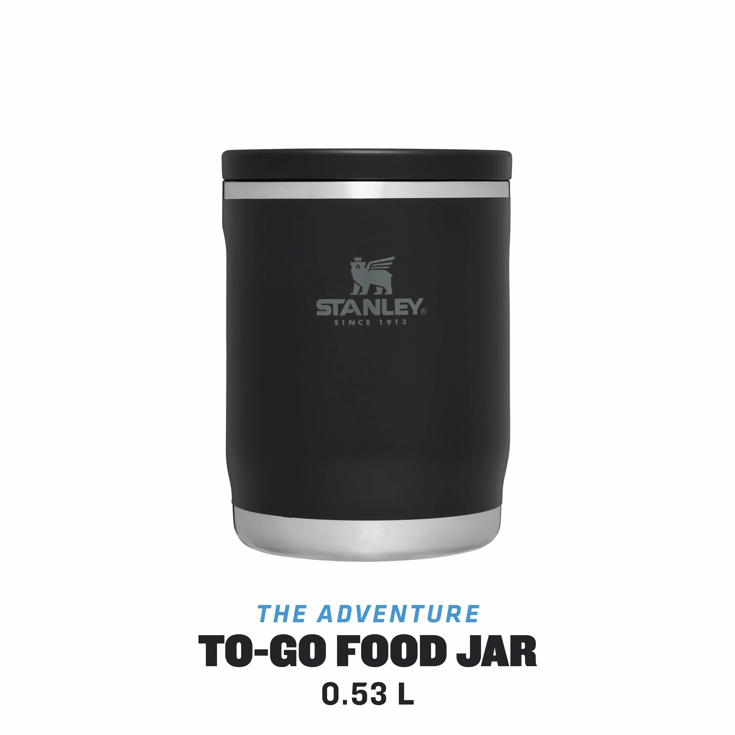Stanley Adventure To-Go Food Jar 0.53L - Black - 6 Godzin Gorąca - 6 Godzin Zimna - Szczelny - Łatwy Do Czyszczenia - Szeroki Otwór - Można Myć W Zmywarce - Bez BPA