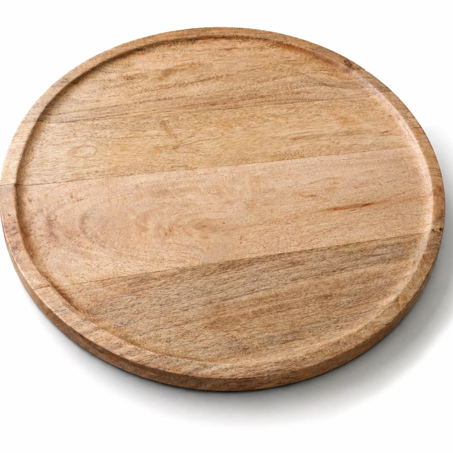 com-four® dekoracyjna taca drewniana okragla 38 cm – recznie wykonana z rantem – do swiec, dekoracji i przechowywania – do salonu (Okragly drewniany talerz XXL)