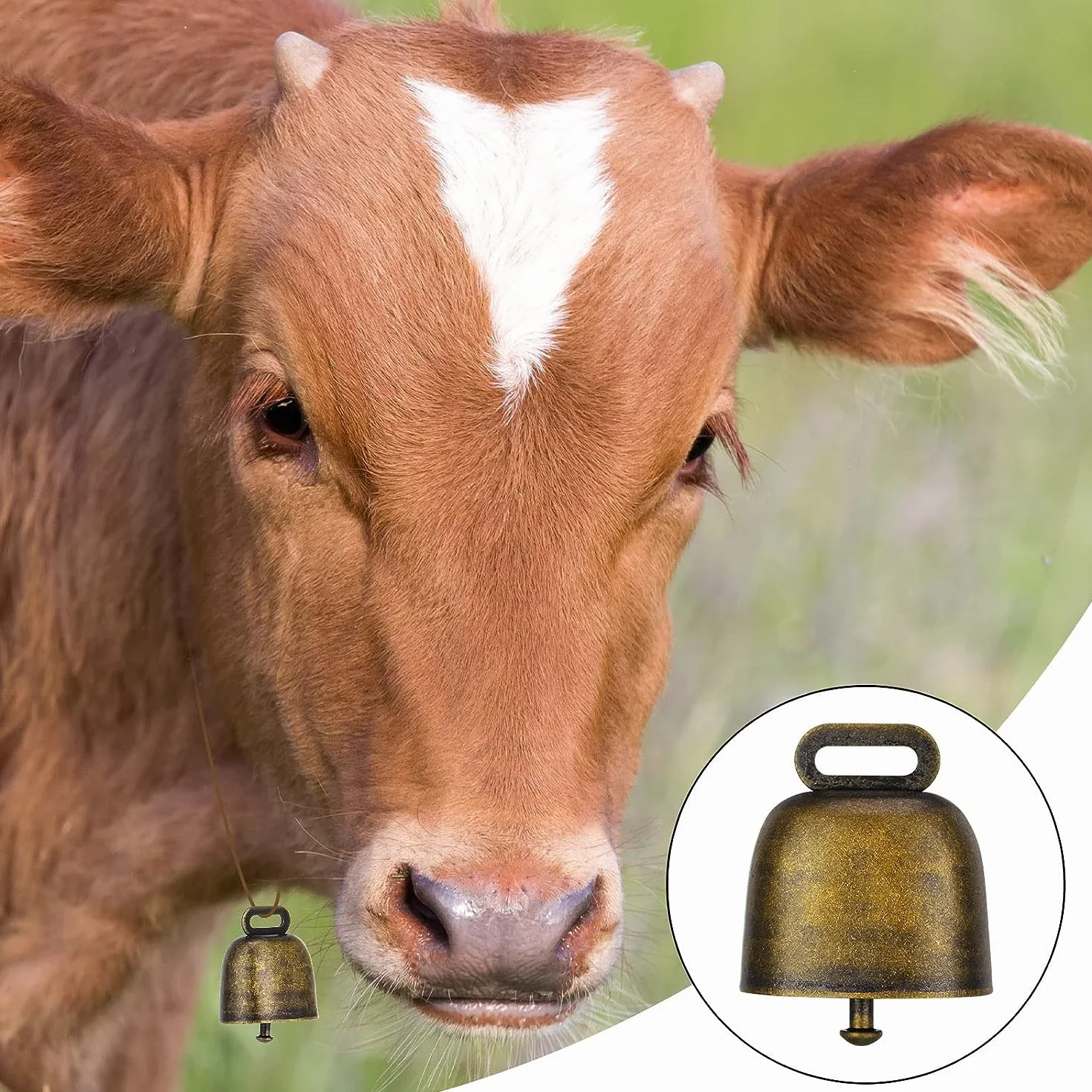 LATRAT 10 sztuk dzwonków do krowiego rzemiosła dzwonki miedziane dzwonki kozie metalowe dzwonki charms DIY koza, krowa, koza, koza, dzwonek zwierzęcy