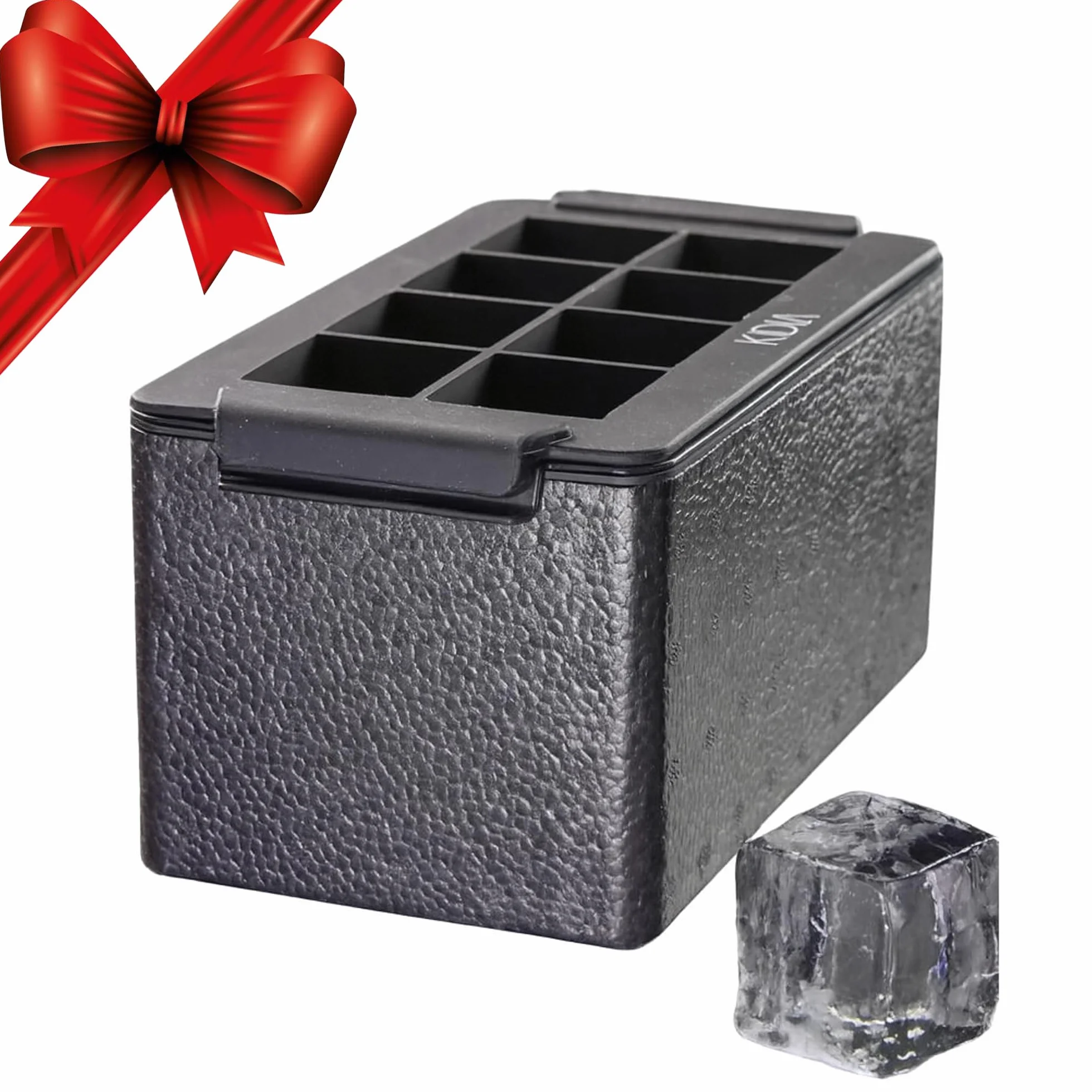 Kidia Ice Clear Cube Maker – Przezroczyste Kostki Lodu 8× 5x5x5 cm – Zamrażanie Kierunkowe, Silikon Spożywczy, Izolowany Pojemnik