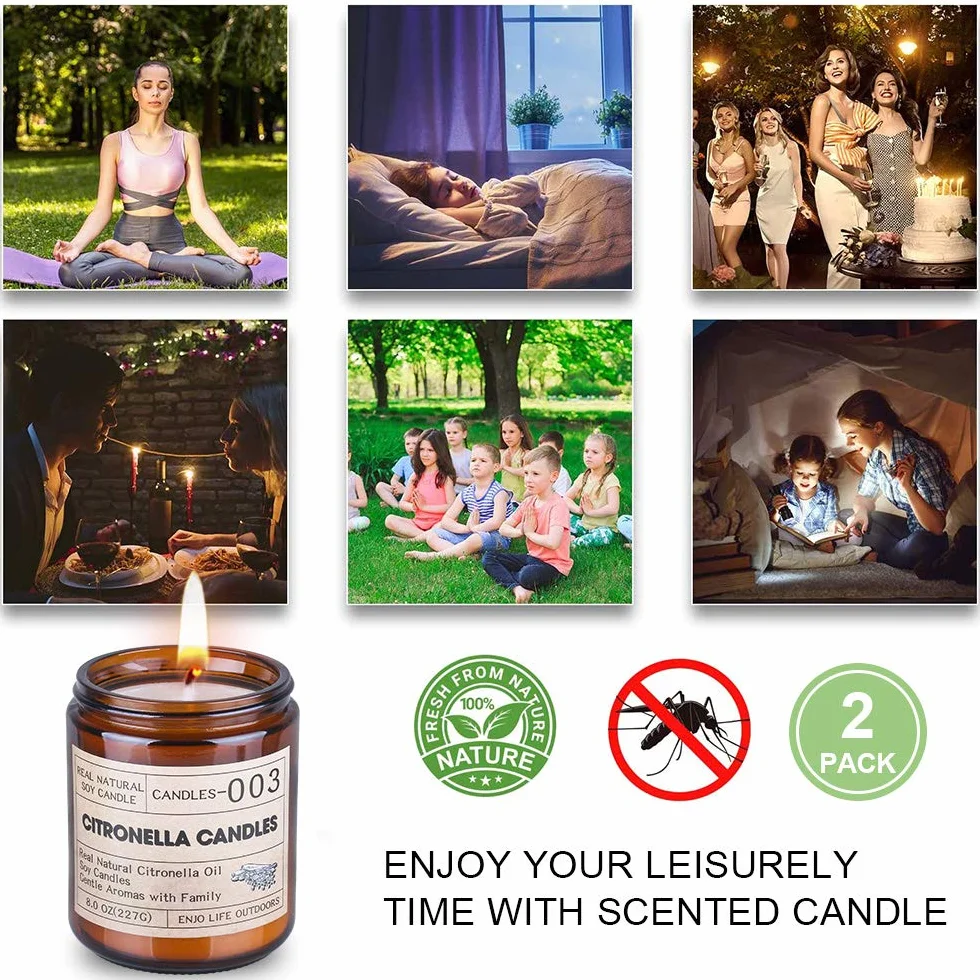 Supersun 240 godzin Citronella duża świeca na zewnątrz wosk sojowy Citronella świece do ogrodu, na taras