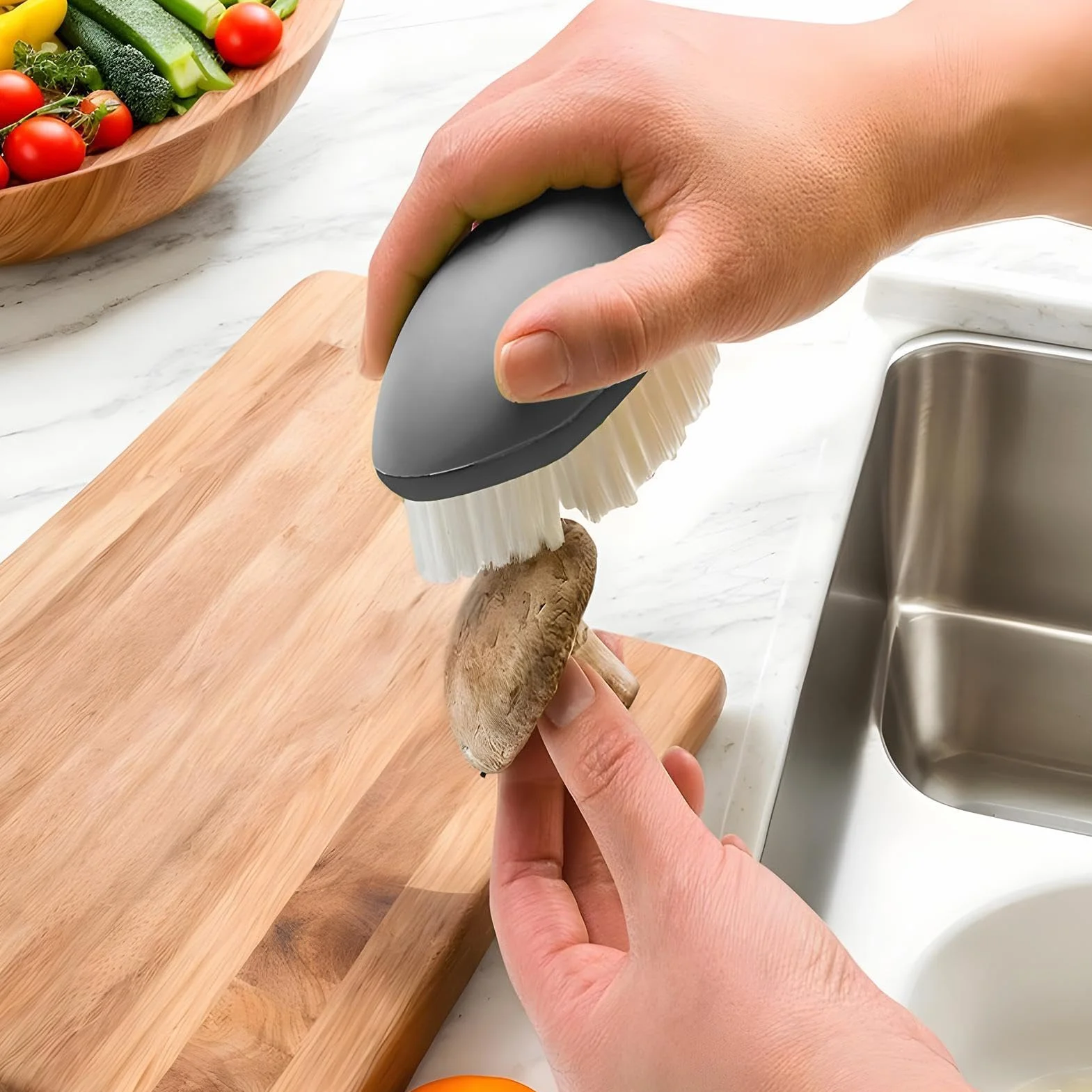 Vegetable Brush Scrubber | Vegetable Cleaning Brush | Soft Veggie Scrubber | Adorable Veggie Scrubber | Fruit Brush Scrubber | Portable Vegetable Brush Scrubber For Potatoes, Eggs & Mushrooms