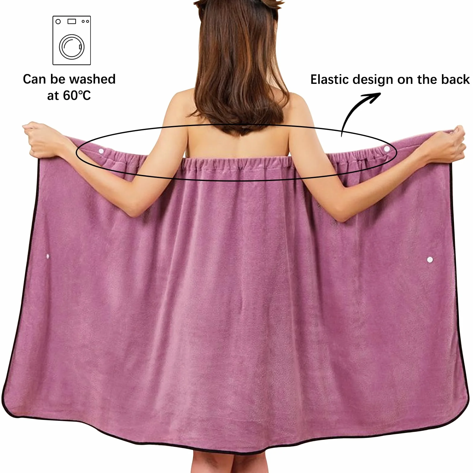 Damski kilt do sauny, ręcznik do sauny z guzikiem, szlafrok, chłonny, szybkoschnący ręcznik kąpielowy z mikrofibry, dla kobiet, do sauny, fitnessu, na plażę i basen, fioletowy