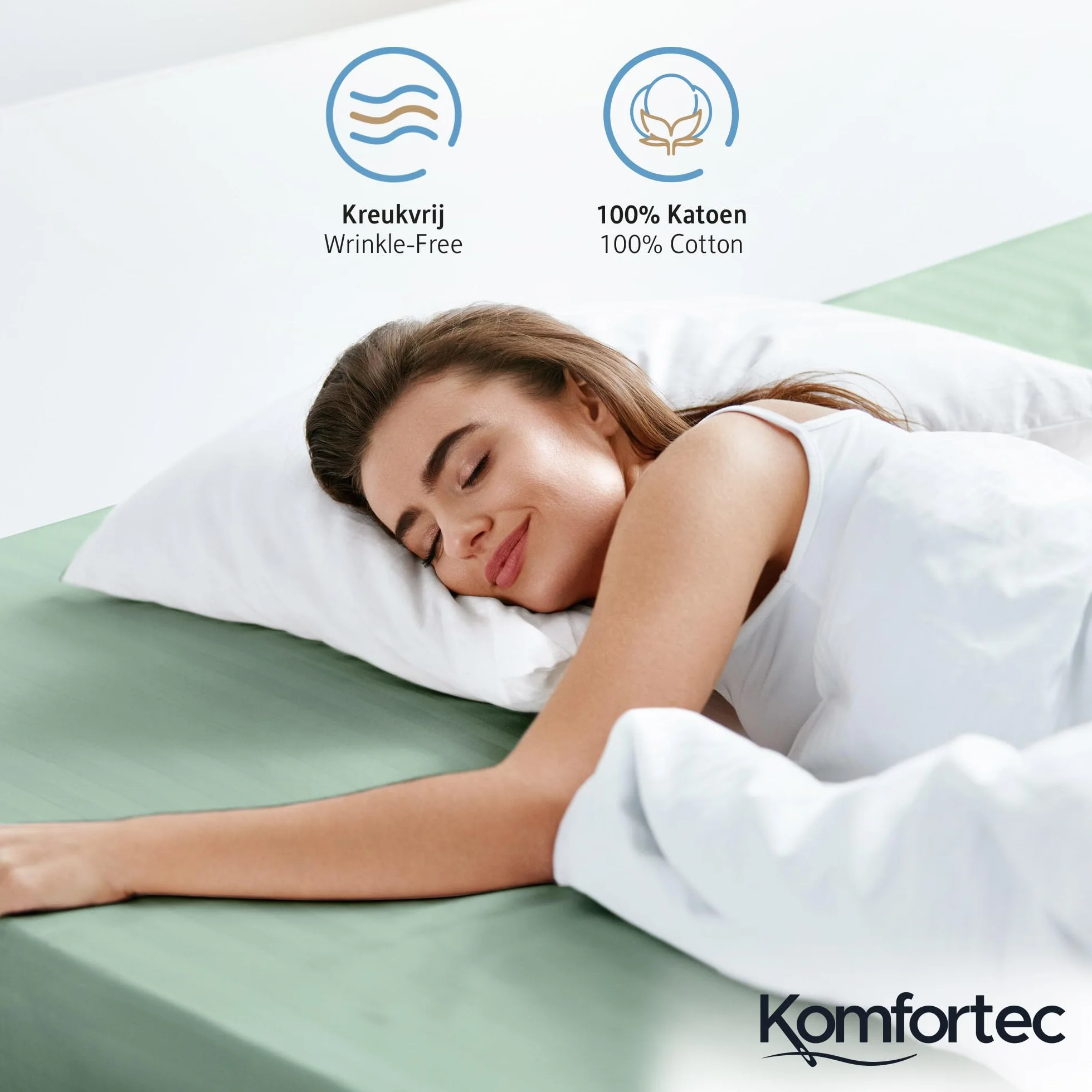 Komfortec Prześcieradło z gumką z dżerseju, 100% bawełny, 160 x 200 cm, 135 g/m², miękkie, oddychające i przyjazne dla skóry, z gumką dookoła – certyfikat Oeko-Tex – do treningu bokserskiego, toppera