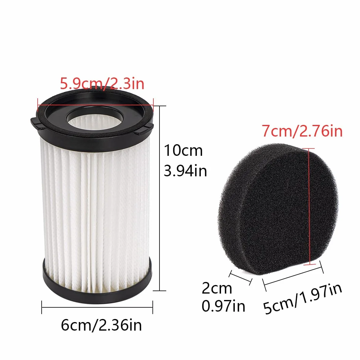 8 sztuk, filtr HEPA do odkurzacza kompatybilny z MooSoo D600 D601, przewodowa część do odkurzacza, element filtra HEPA