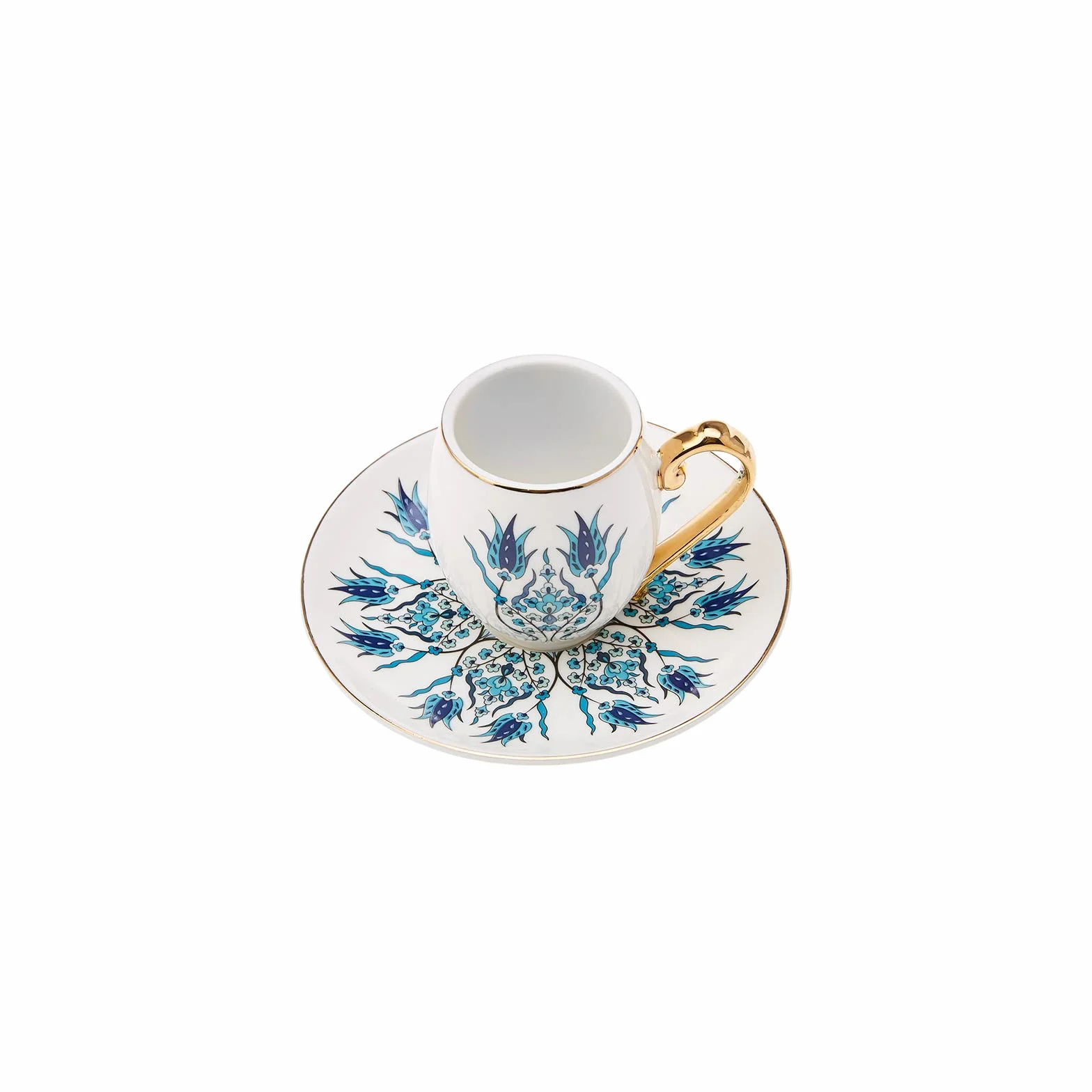 Karaca Iznik 12-częściowy zestaw porcelanowych filiżanek do kawy po turecku 90 ml