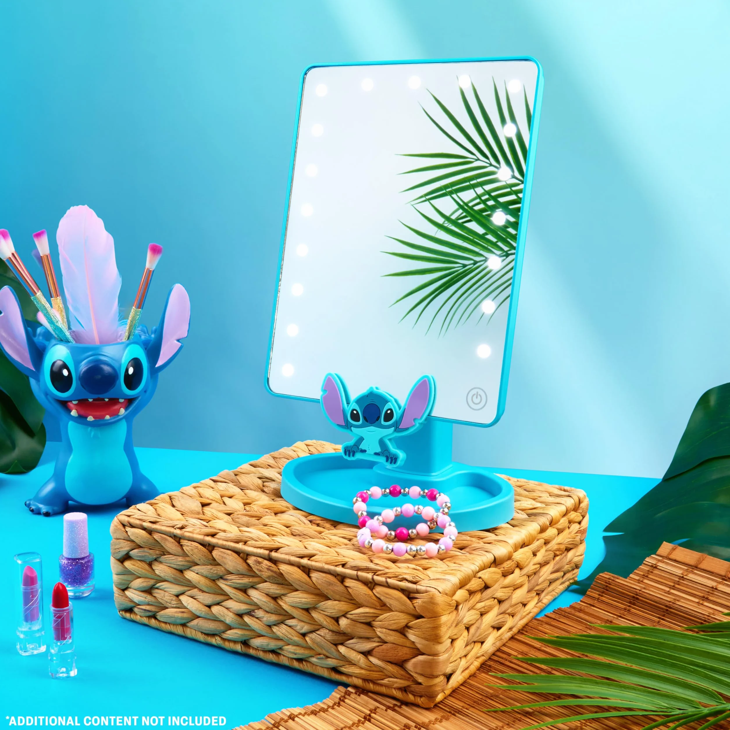 Disney Stitch Lusterko Stołowe LED z Tacą na Drobności Niebieski