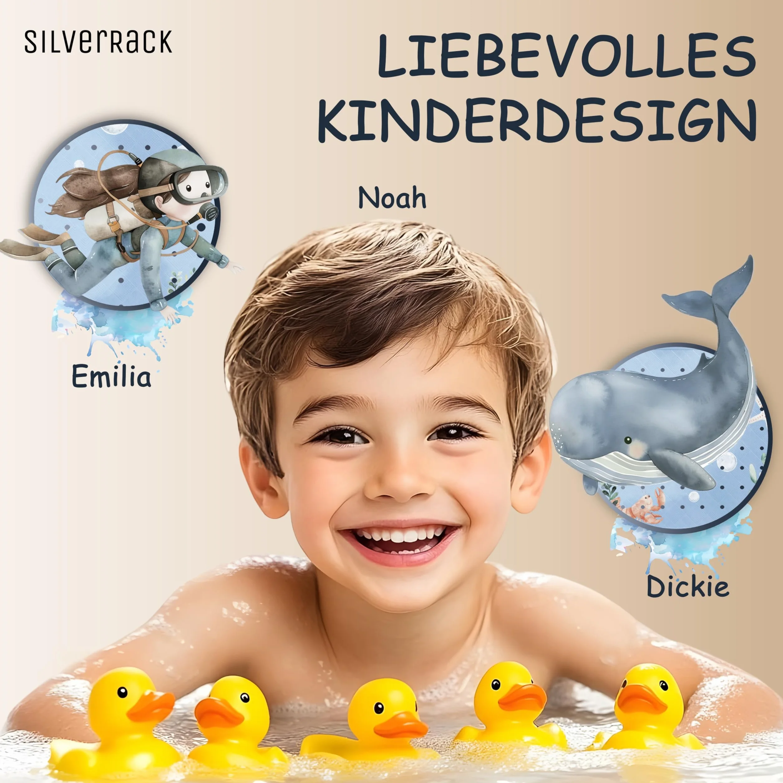 SilverRack mata antypoślizgowa do wanny dla dzieci 100x40cm bez BPA