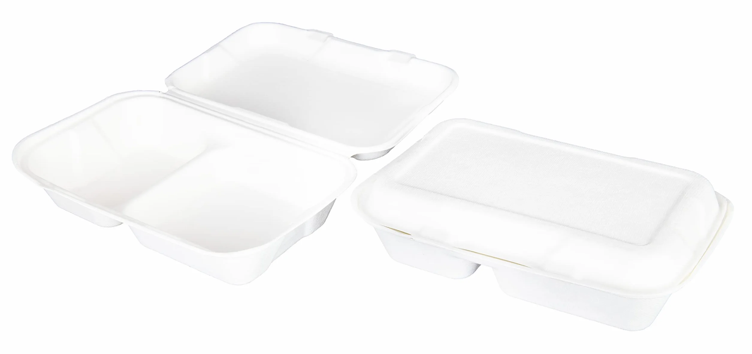 Love Nature Ekologiczne Menu Box 2 dzielone z Trzciny Cukrowej - Lunch Box jednorazowe Biodegradowalne