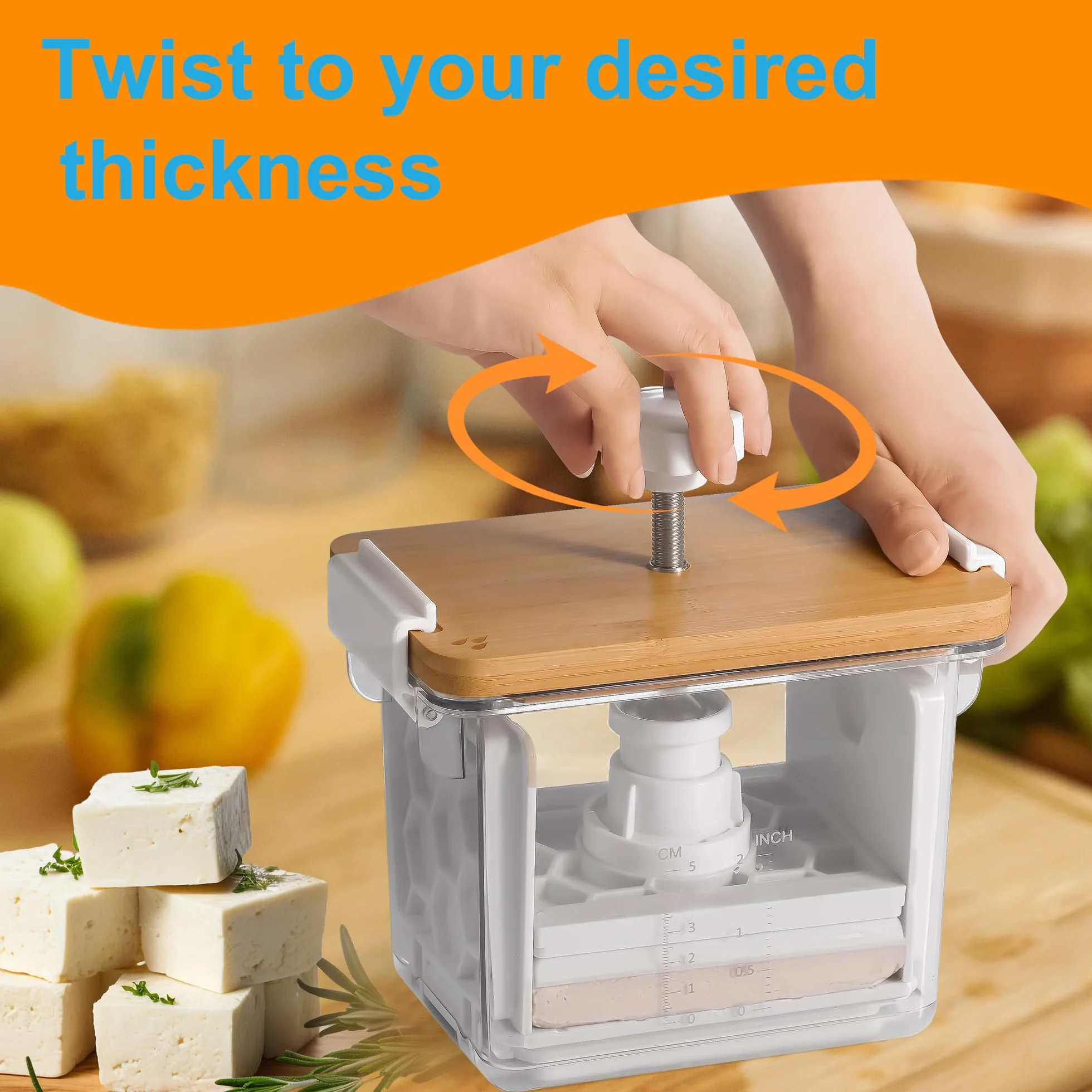 Tofu Press - Tofu Press Safe do zmywarki, wegańskie prezenty Tofu Paneer Press do usuwania wody z Tofu Extra Firm Organic, Tofu Maker do wyciskania wody z firmy i Extra Firm Tofu - BPA Free