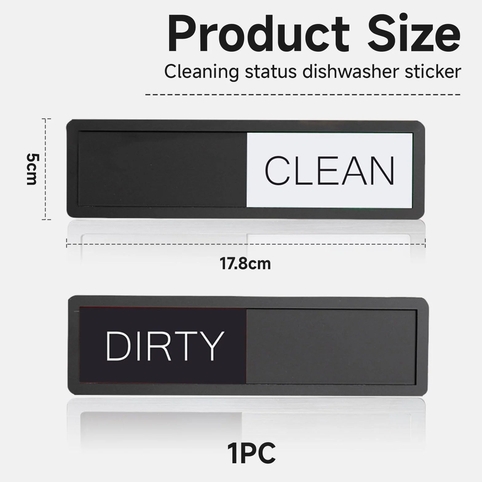 GlamRays Dirty Clean magnes do zmywarki, znak do zmywarki, czysty brudny znak magnes do zmywarki (czarno-biały)