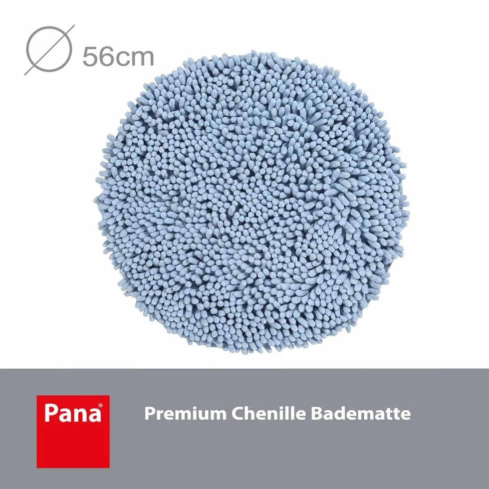 PANA® Premium szenilowa mata łazienkowa okrągła (Ø 56 cm) • okrągły dywanik łazienkowy z wyjątkowo miękkich włókien • chłonny i nadający się do prania • dywanik prysznicowy, dywanik łazienkowy, kolor: