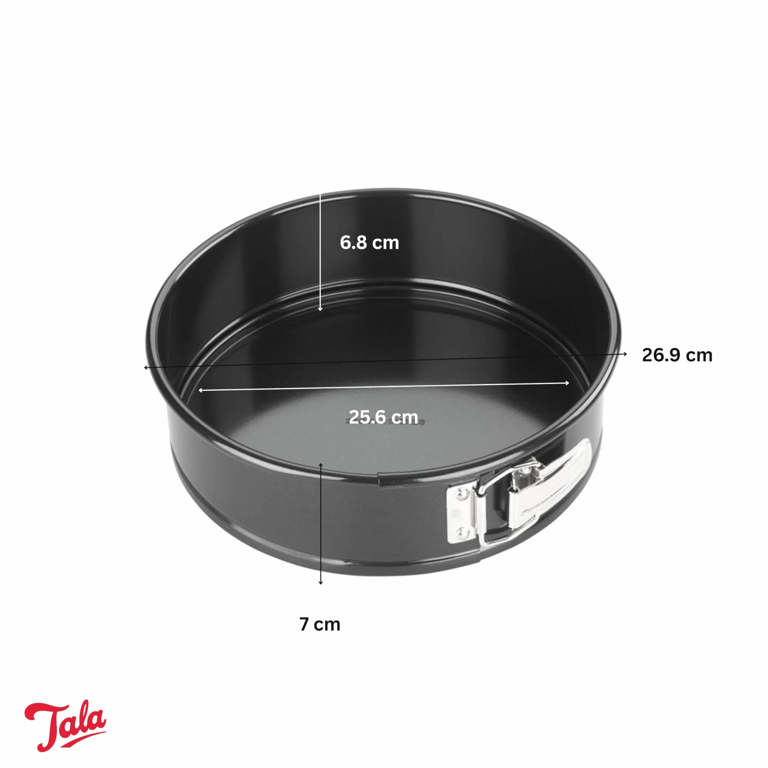Tala Performance tortownica do ciasta, 25 cm, okrągła, stal węglowa o profesjonalnej grubości z powłoką zapobiegającą przywieraniu Eclipse, luźne dno, łatwa do odklejania, idealna do ciast i ciast